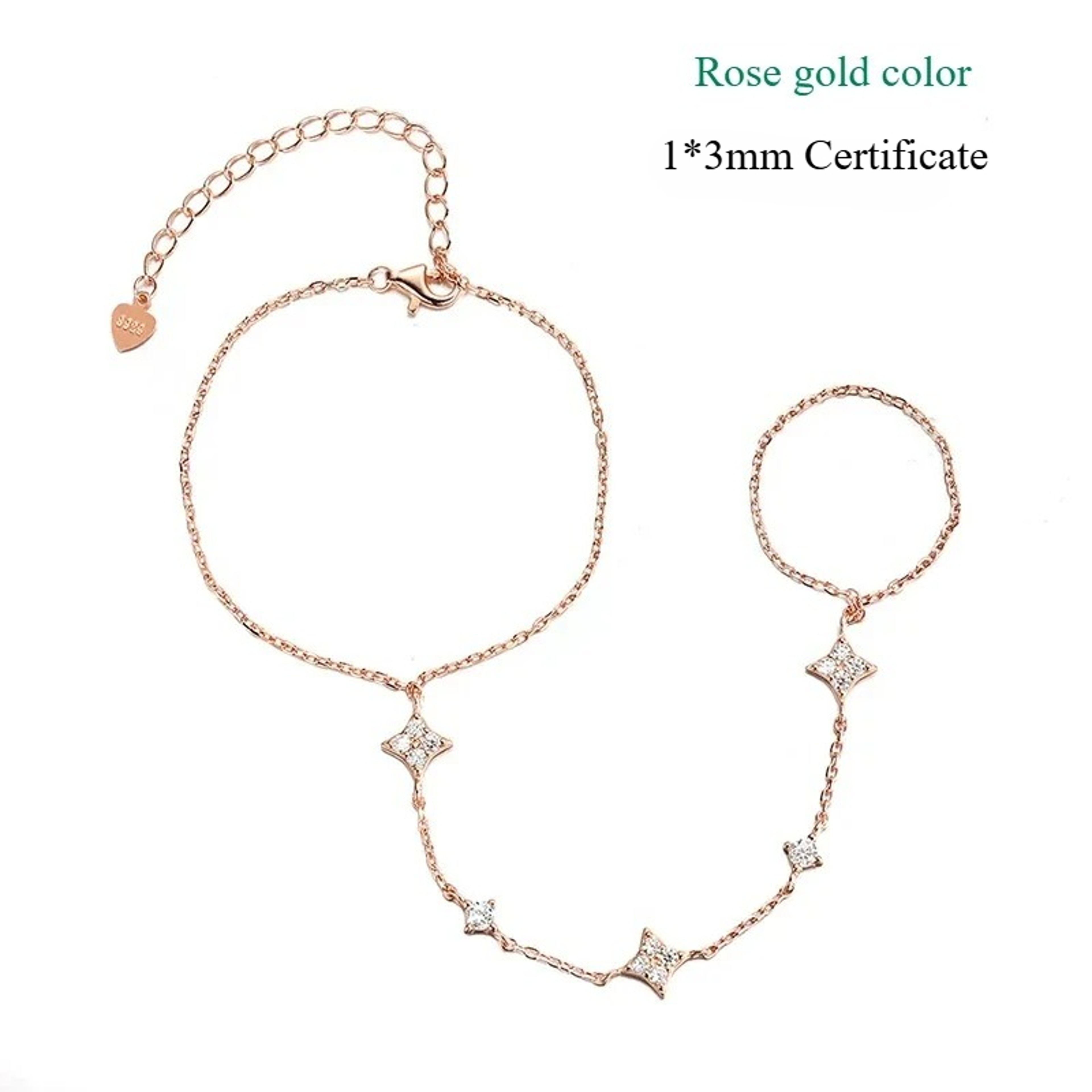 Gold Plated Moissanite Bracelet Adjustable Sterling Silver Jewelry 6