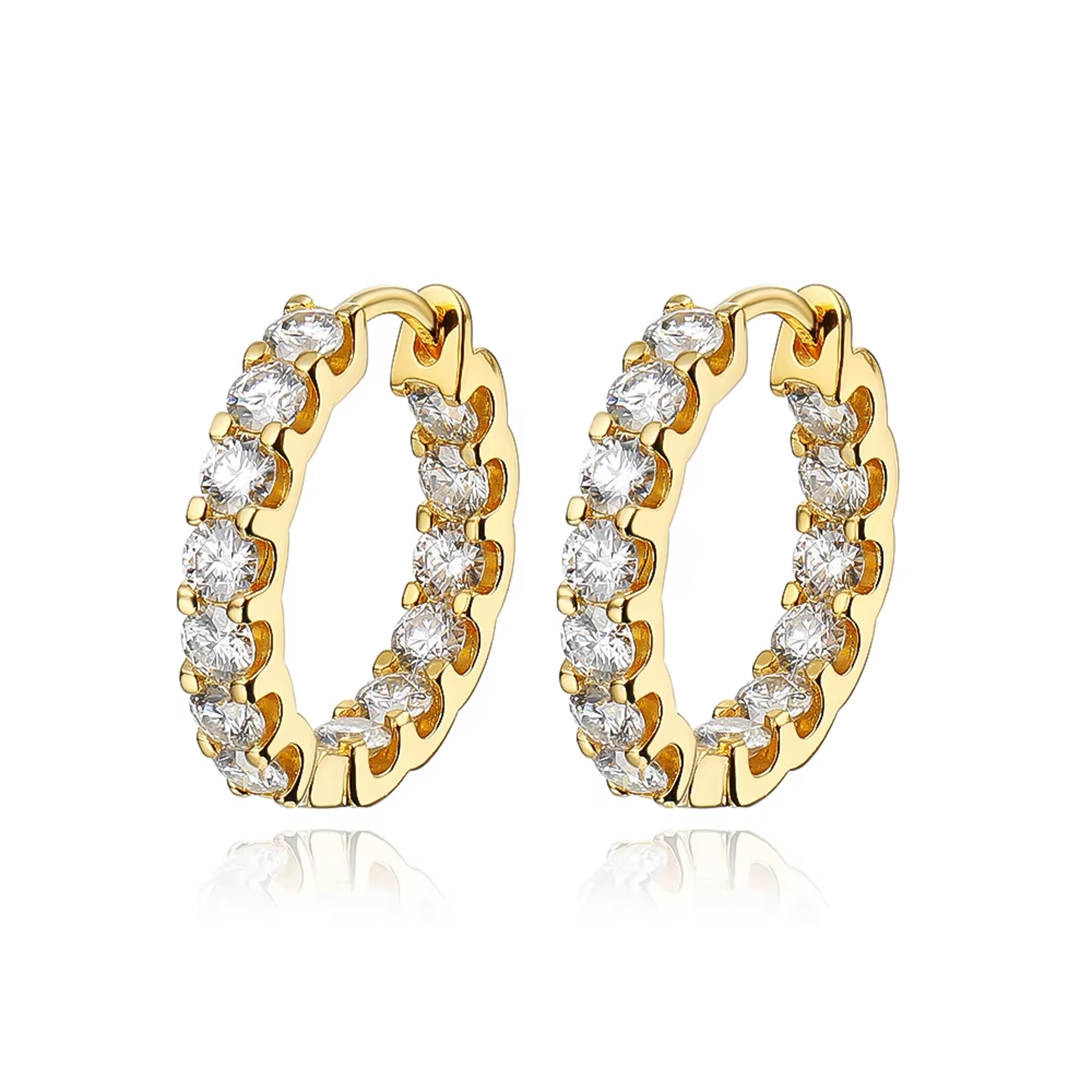 Moissanite Hoop Earrings Sterling Silver Wedding Jewelry 1