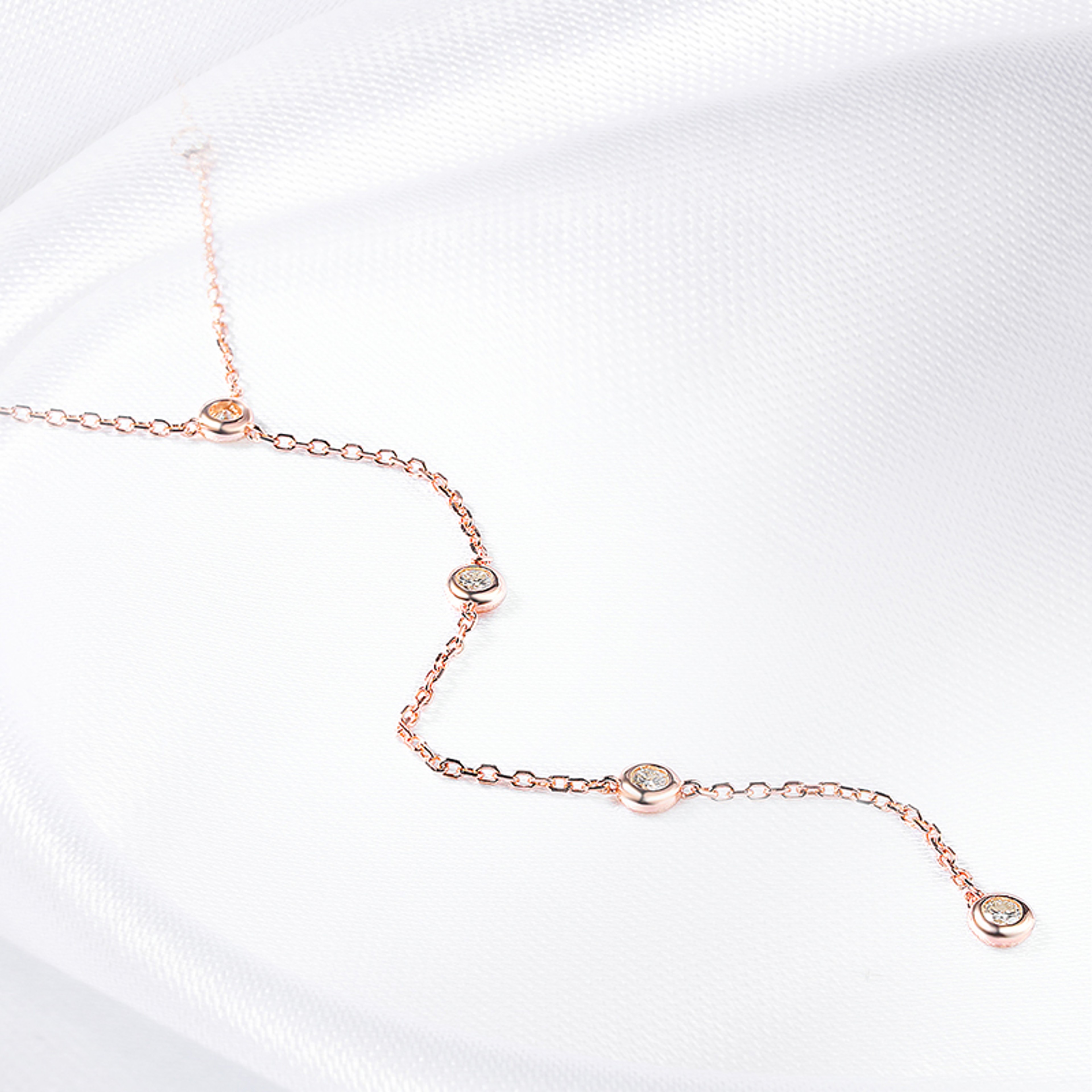 Classic Bubble Moissanite Necklace Gold Plated Sterling Silver Pendant 2