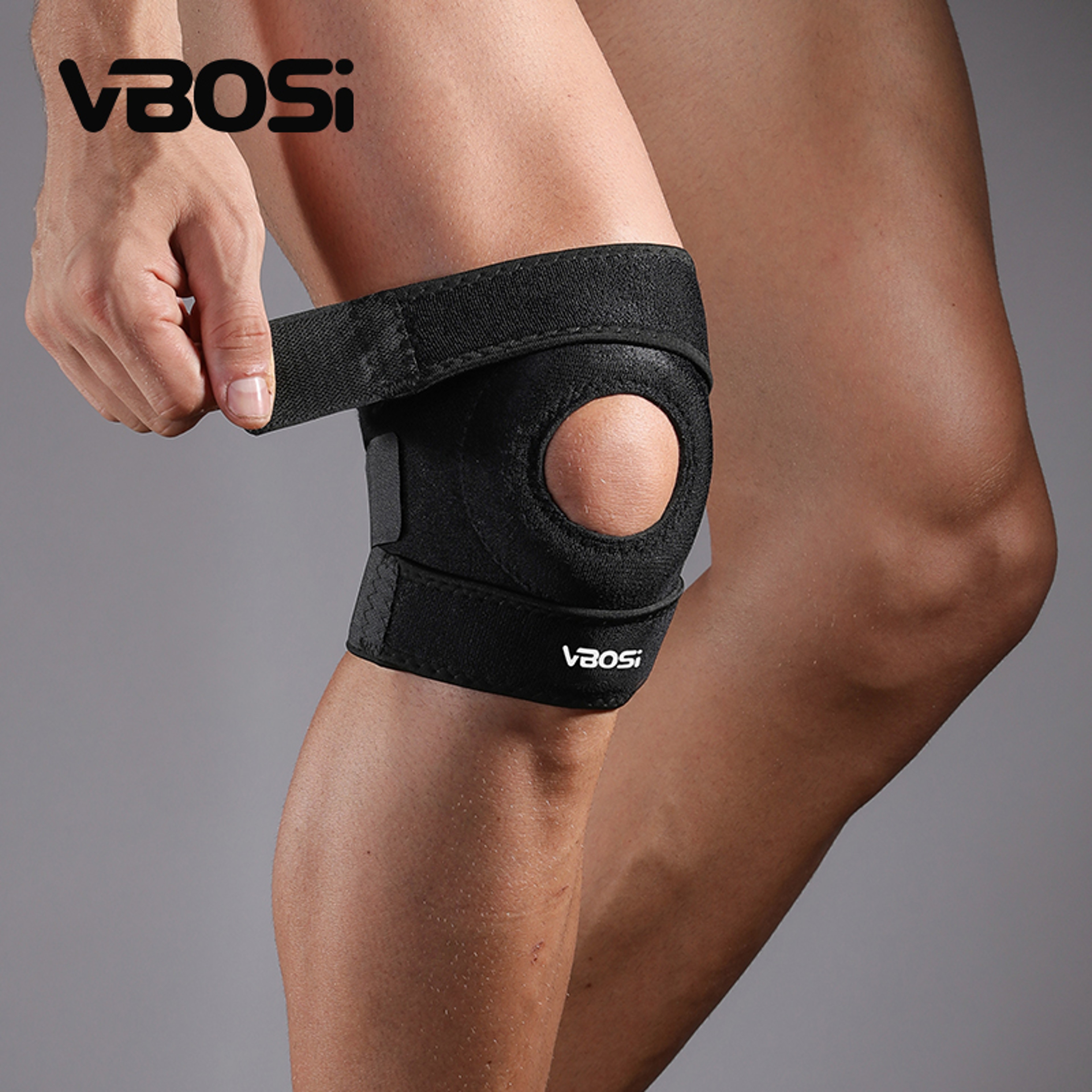 Adjustable Knee Support Brace Open Patella Knee Stabilizer For Sports And Daily Activity 5