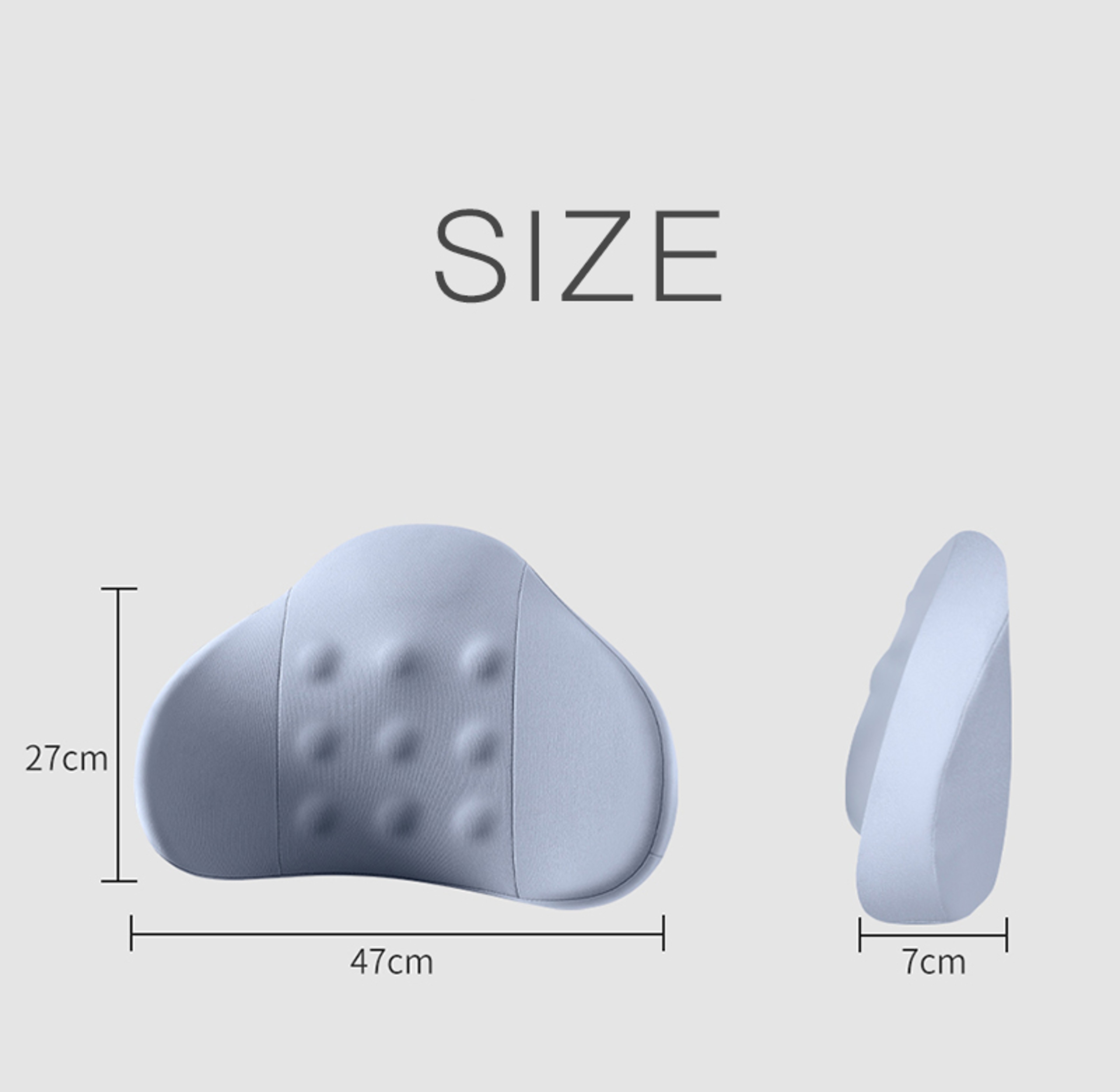 Memory Foam Lumbar Support Pillow for Car and Office Chair with Massage Points – view 2