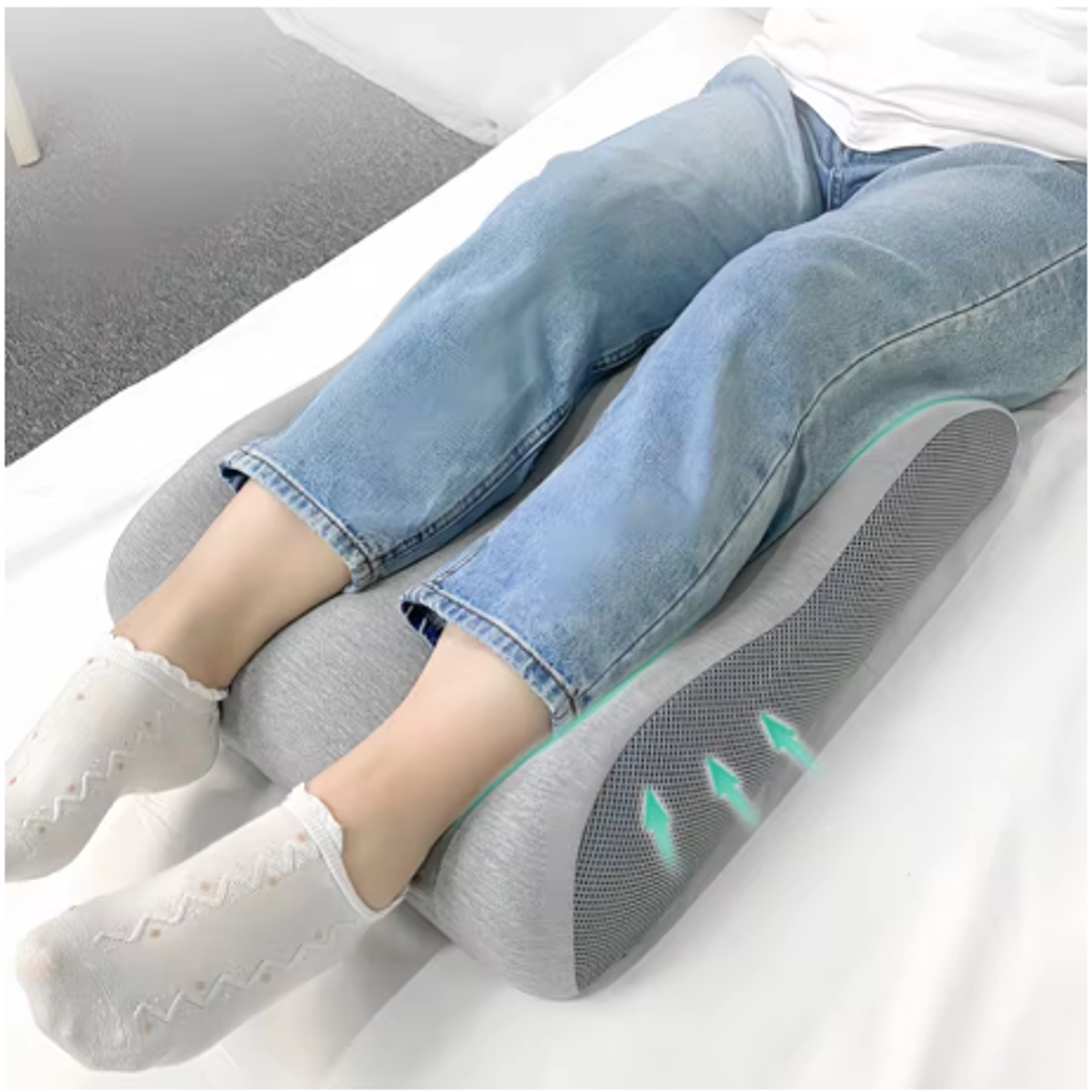 Ergonomic Memory Foam Leg Elevation Pillow For Foot And Pregnancy Support 1