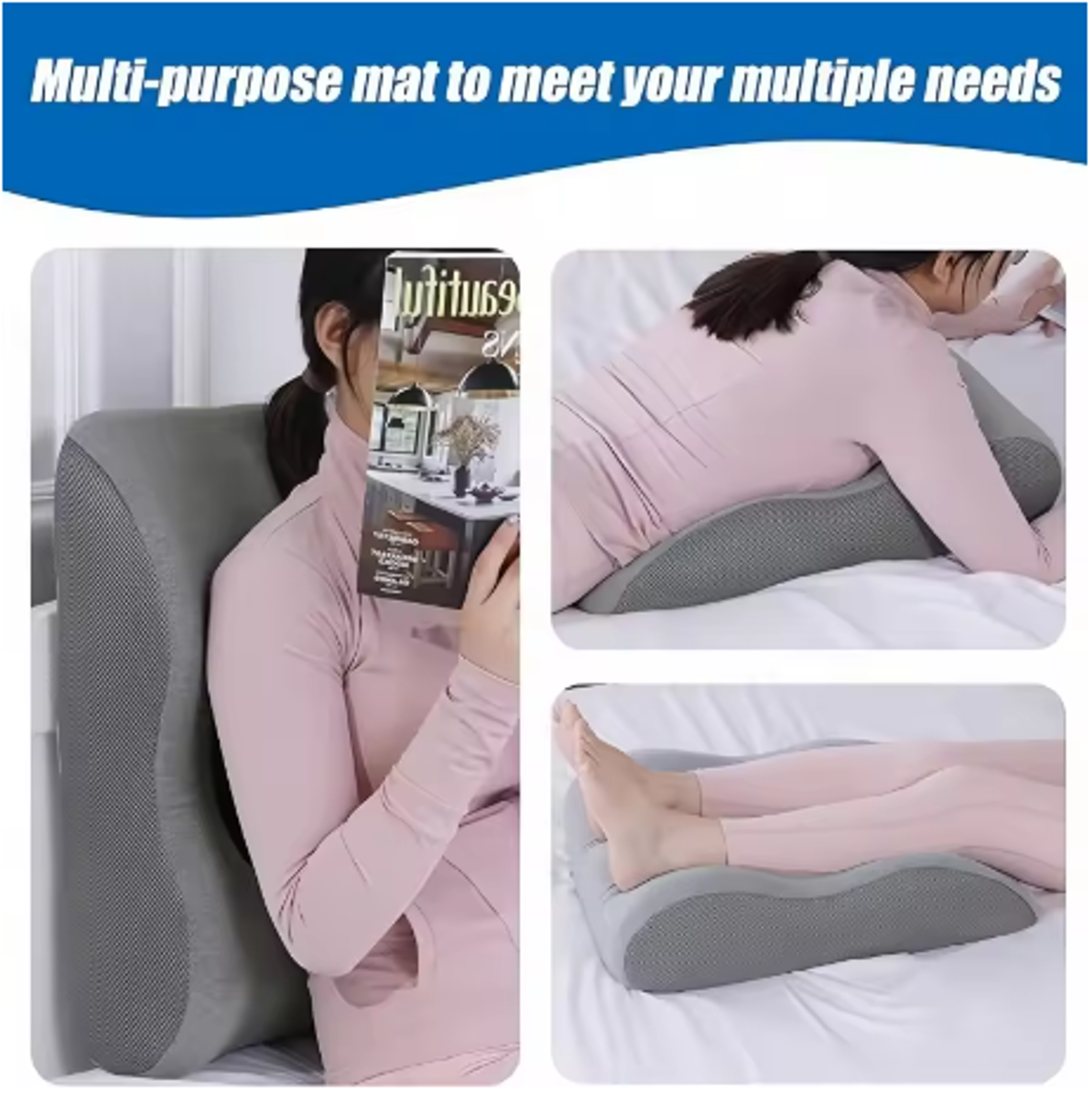 Ergonomic Memory Foam Leg Elevation Pillow For Foot And Pregnancy Support 3