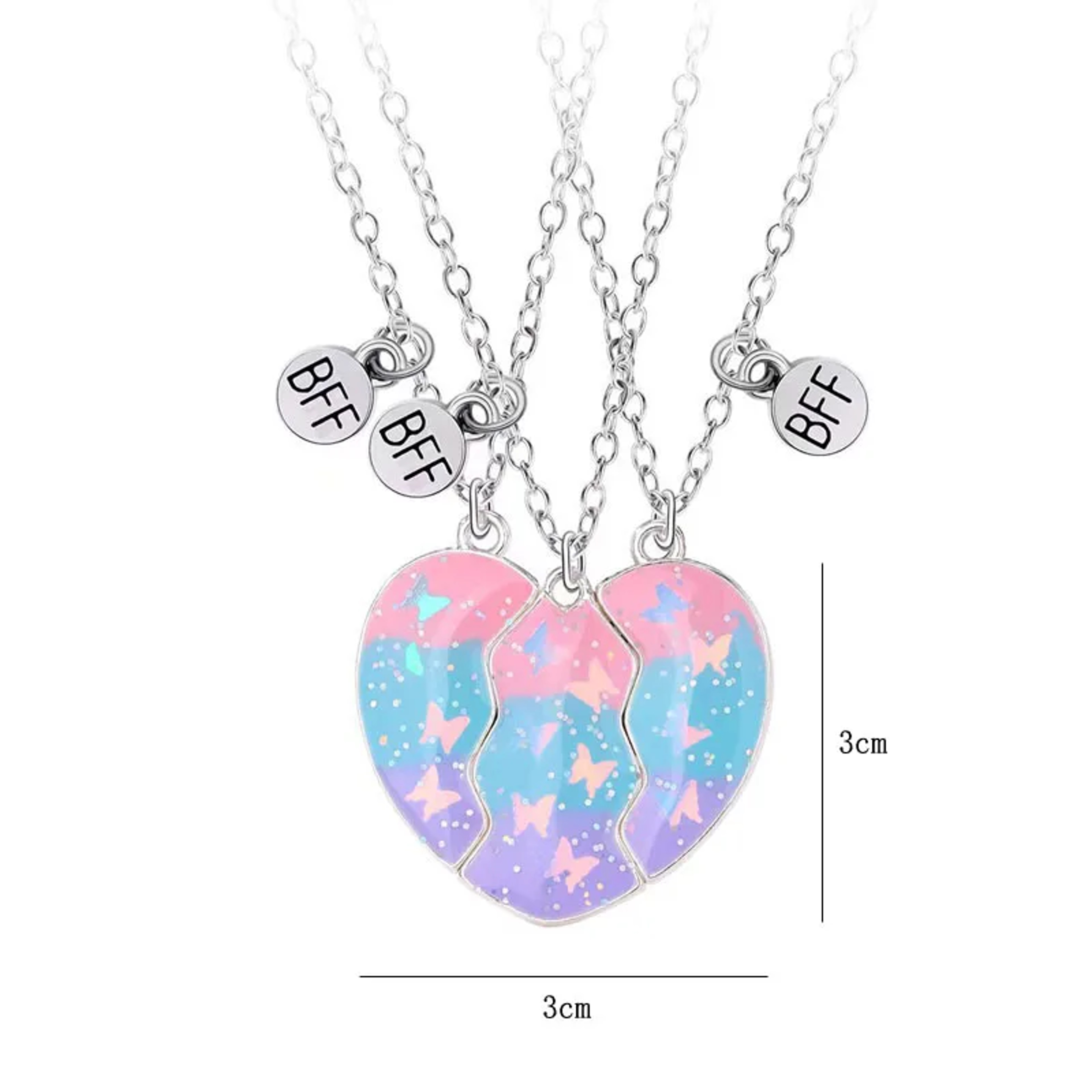 Magnetic Best Friend Necklace Set Butterfly Unicorn Heart BFF Jewelry for Kids – view 9