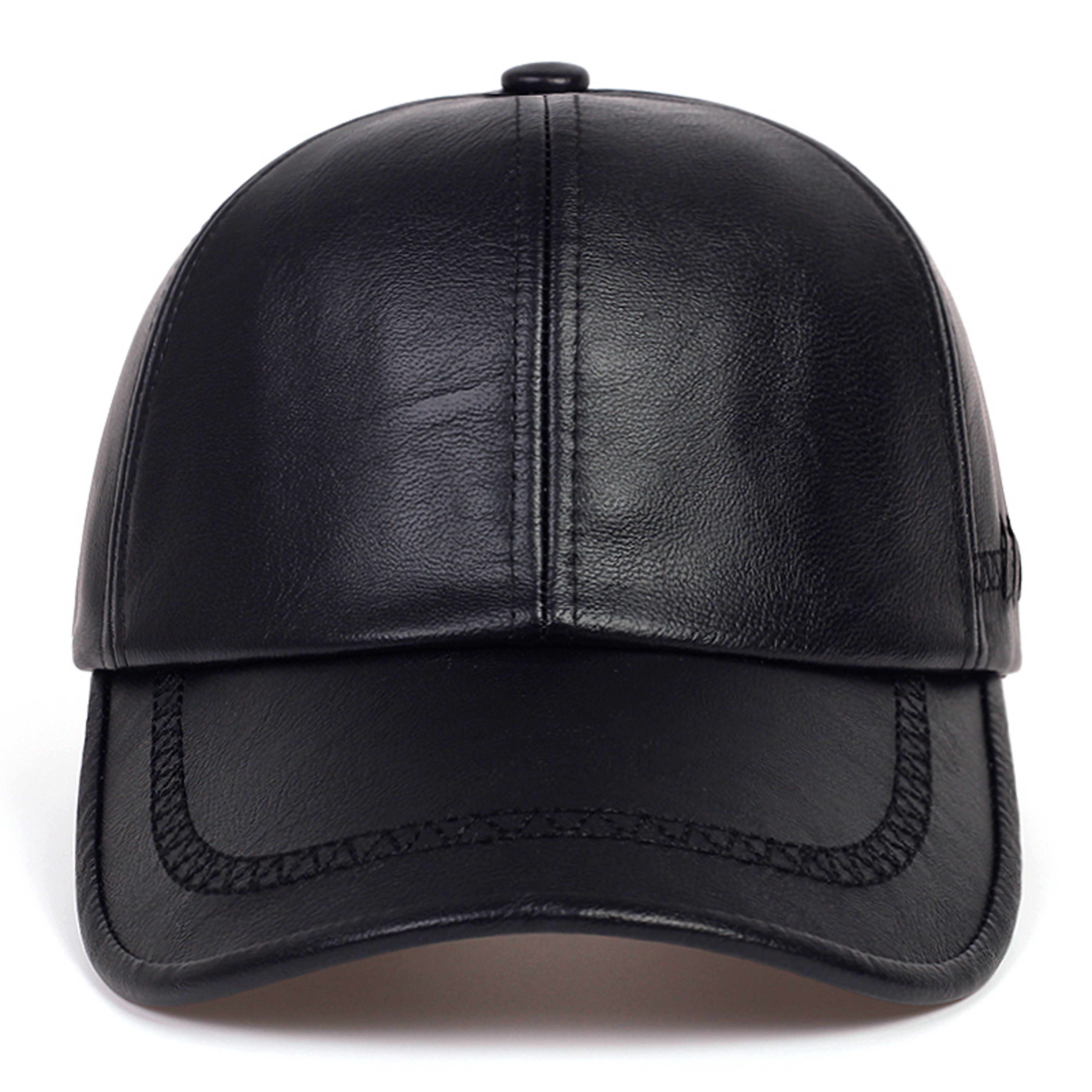 Winter Leather Baseball Cap Adjustable Unisex Snapback Hat – view 2