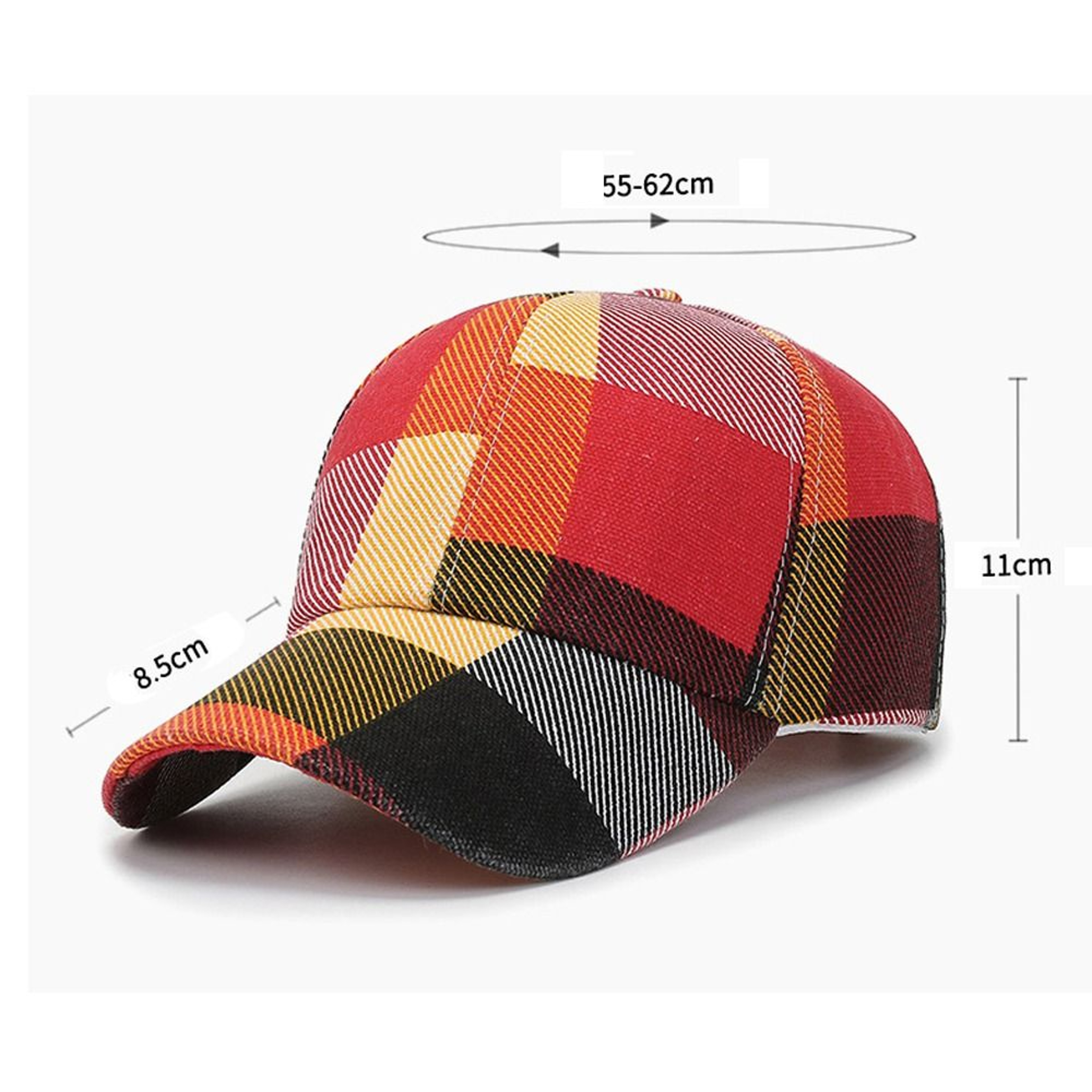 Plaid Baseball Cap Adjustable Unisex Sun Hat For Casual Outdoor Style 2