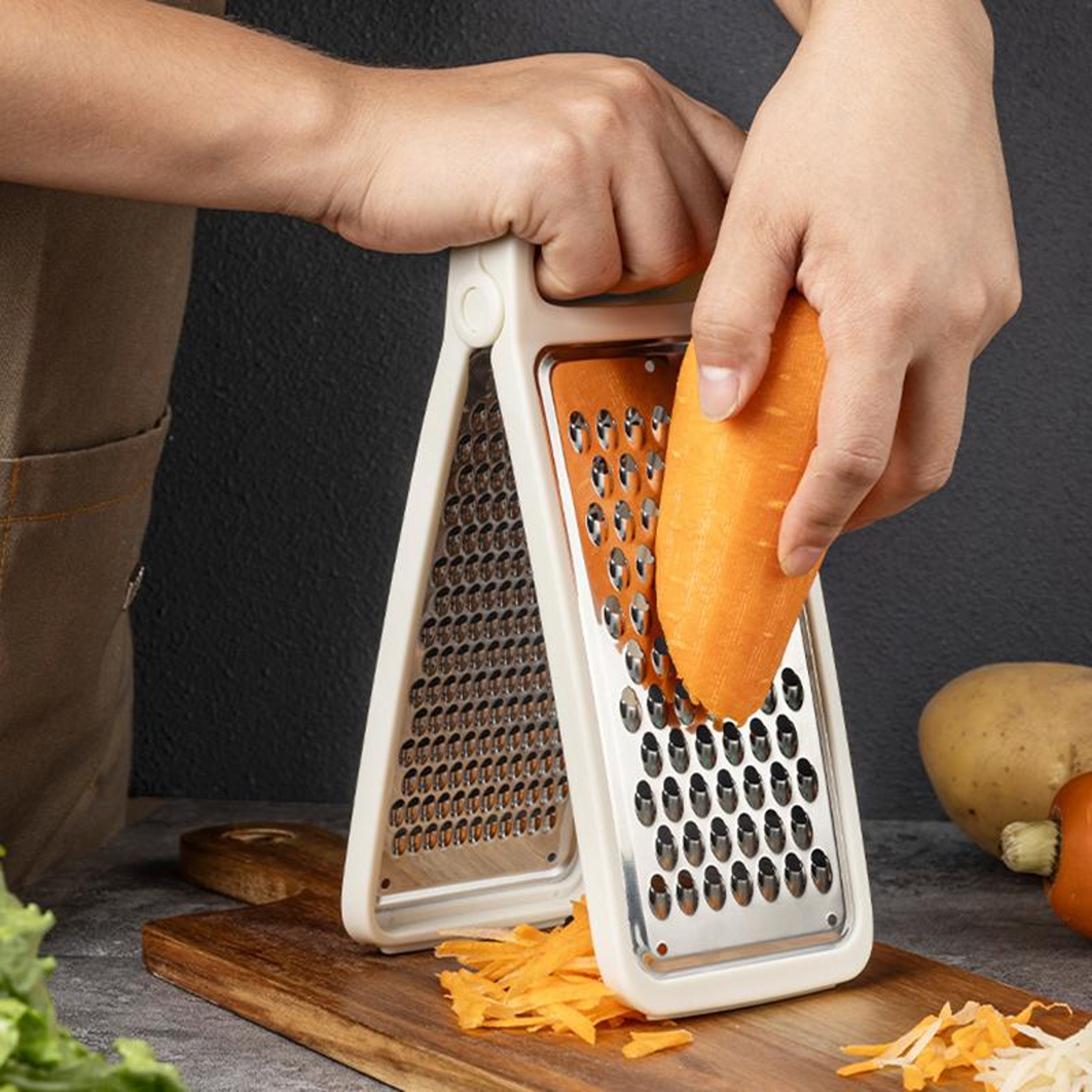 Foldable Stainless Steel Grater Double Sided Vegetable Slicer – view 2