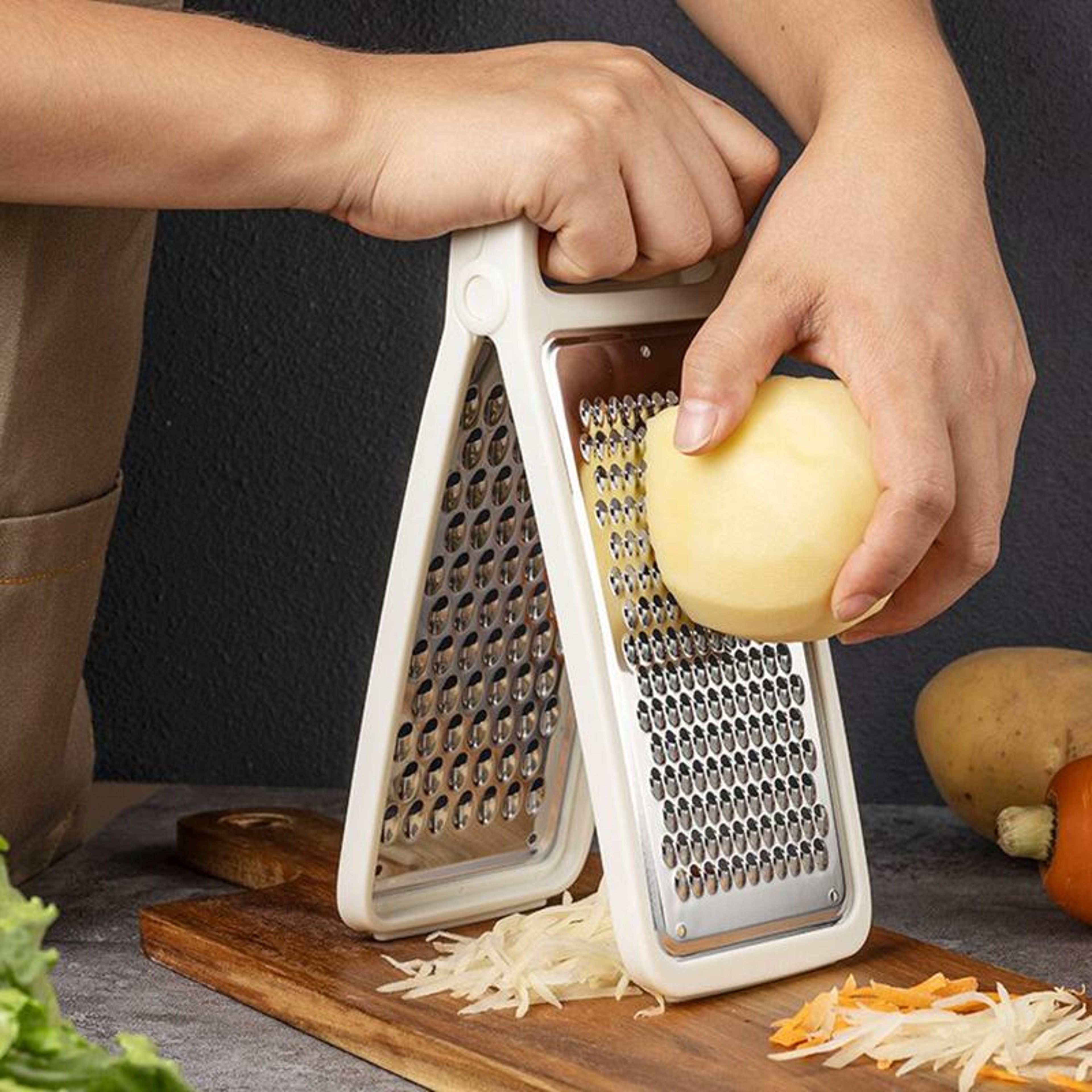 Foldable Stainless Steel Grater Double Sided Vegetable Slicer – view 4