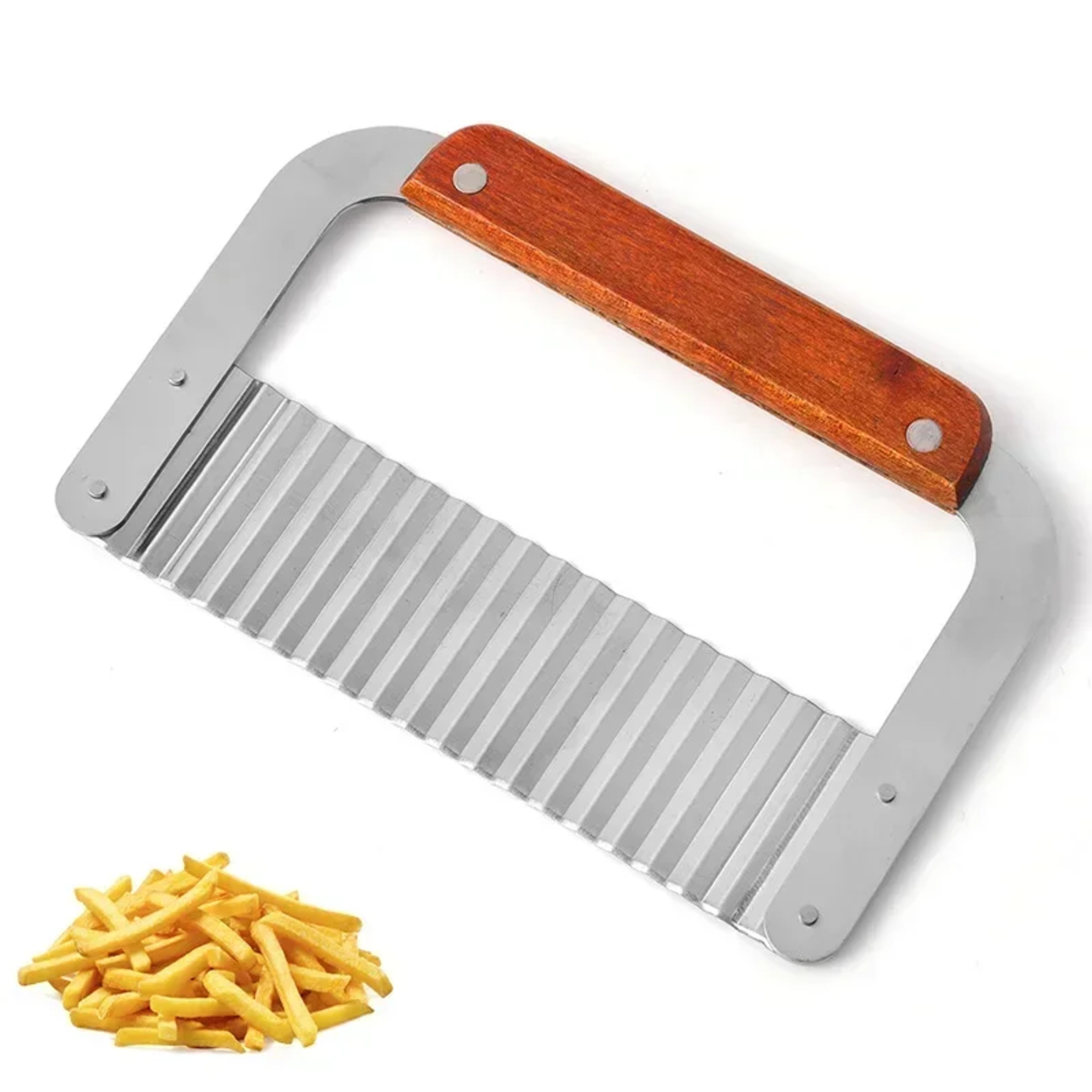 Stainless Steel Crinkle Cutter Wavy Vegetable Slicer French Fry Cutter – view 3