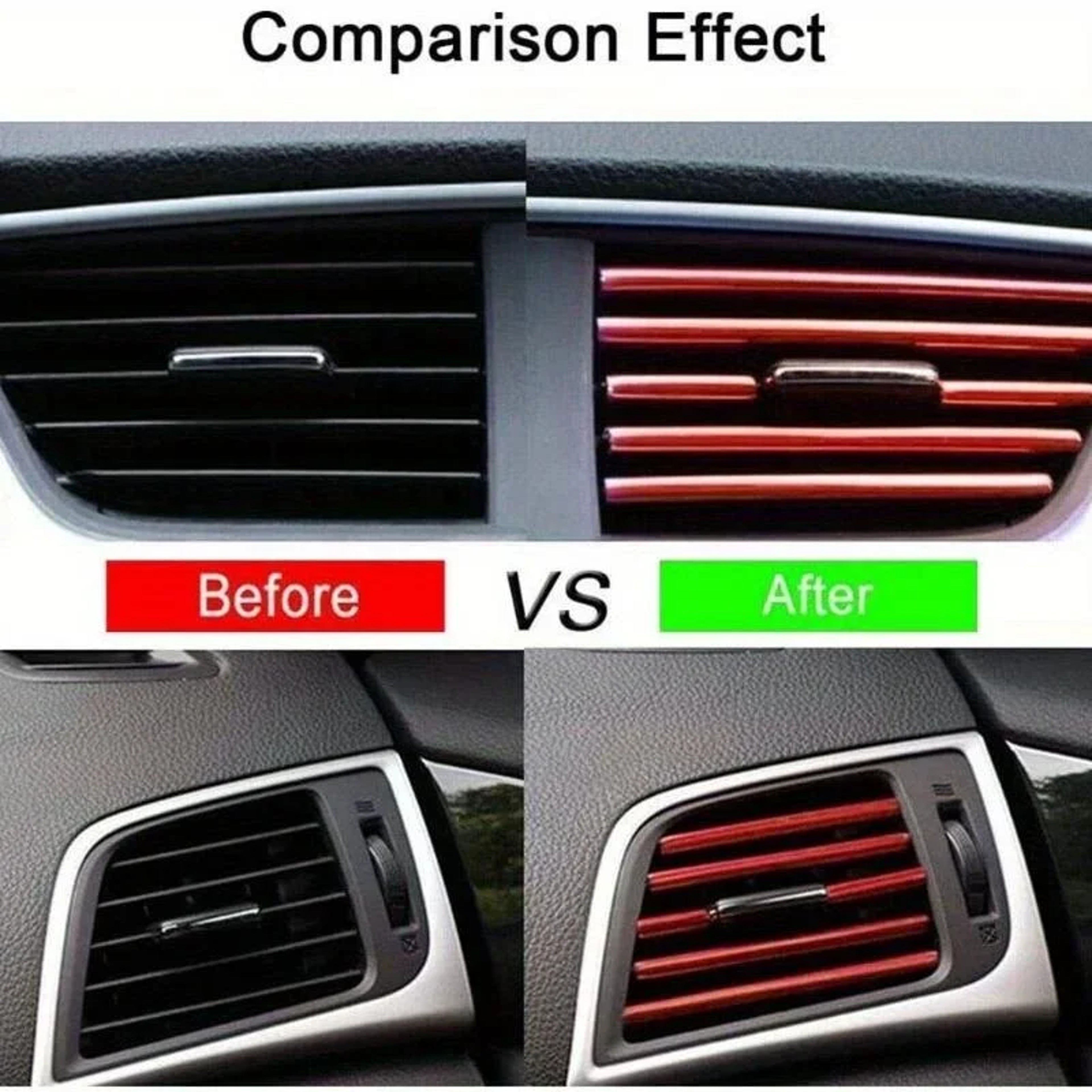 Car Air Vent Trim Strips Universal Waterproof Interior Vent Decoration 3