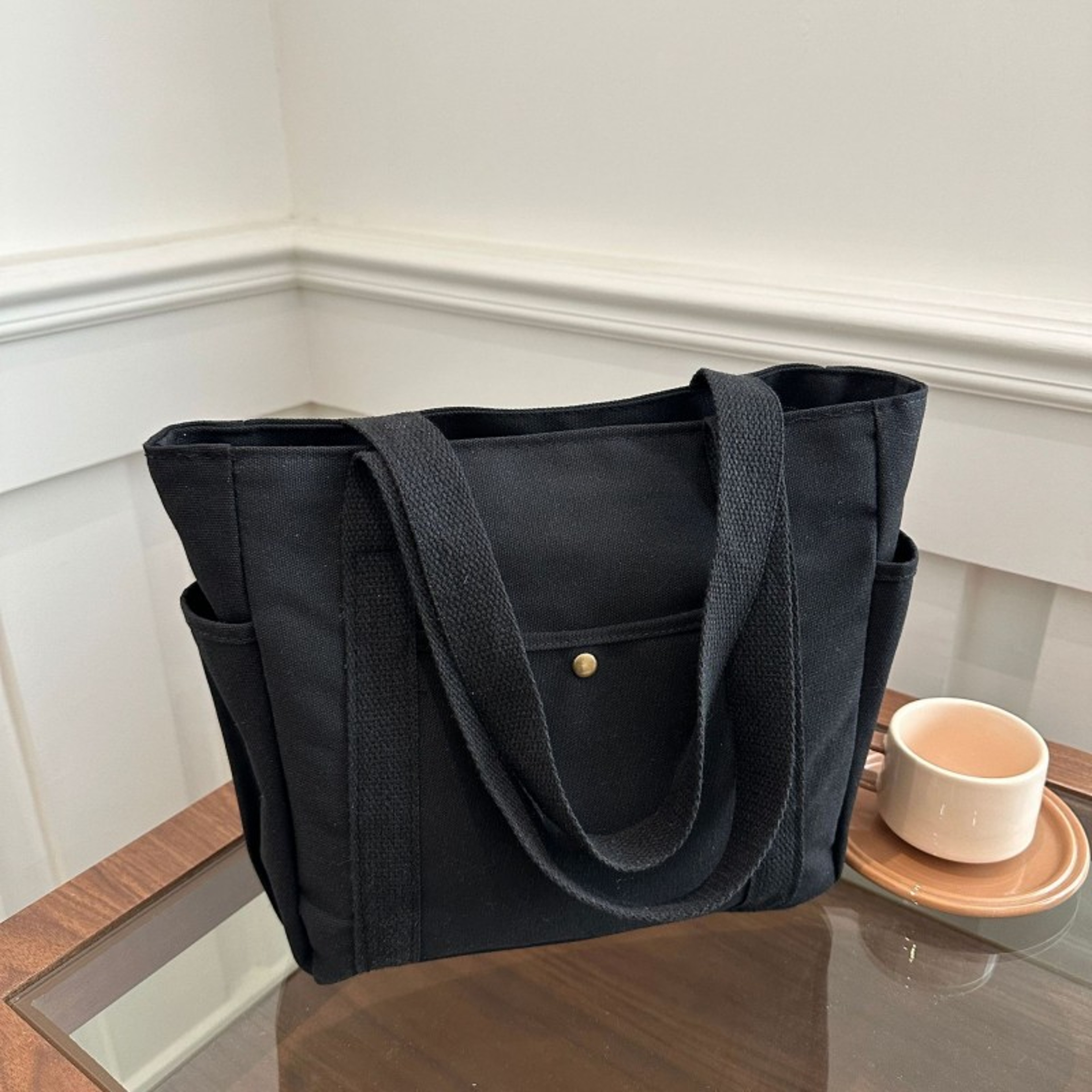 Everyday Large Capacity Canvas Tote Bag For Work College And Shopping 1