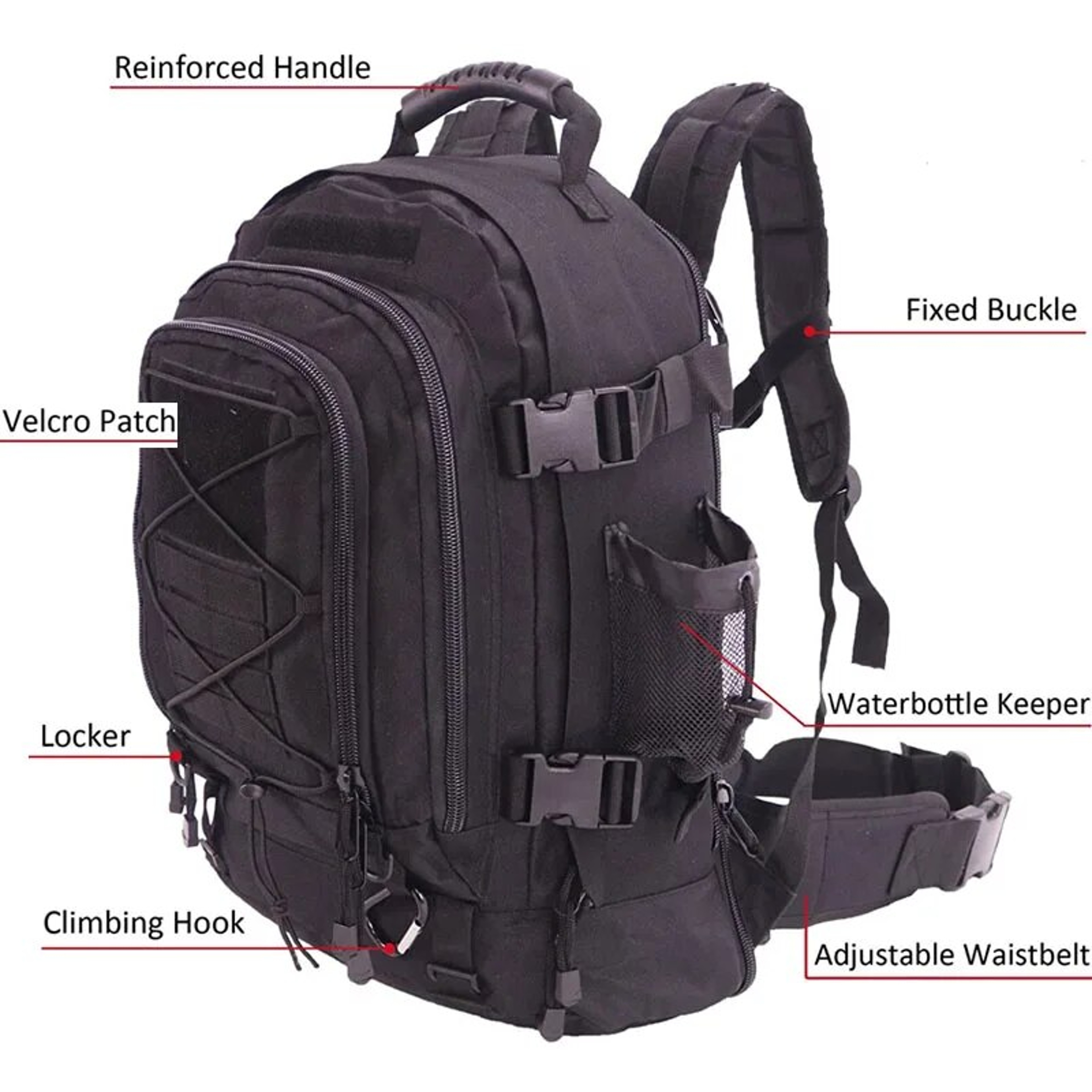 Tactical Backpack Waterproof Hiking Rucksack 2