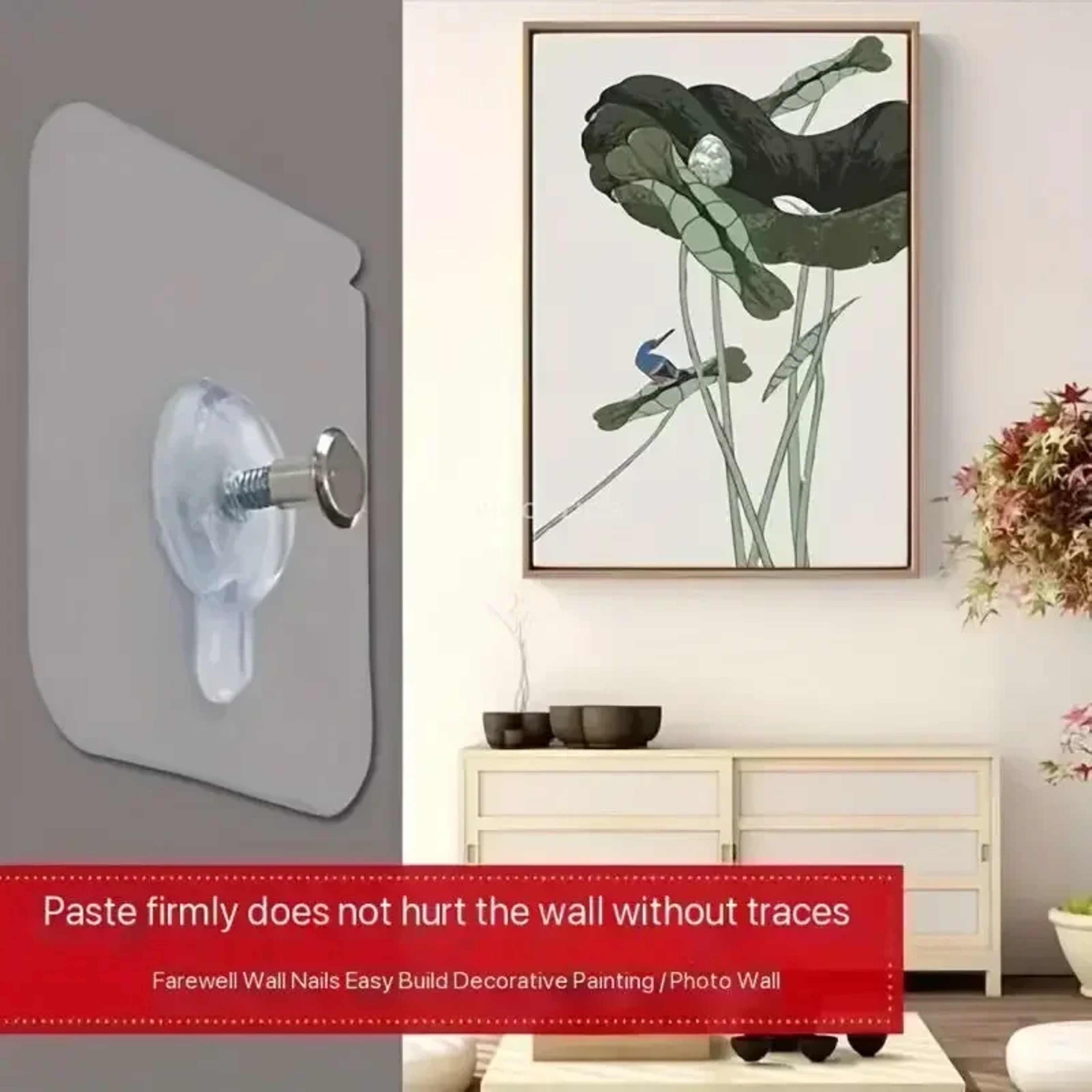 Self Adhesive Picture Frame Hooks No Drill Wall Hangers For Home Organization 2