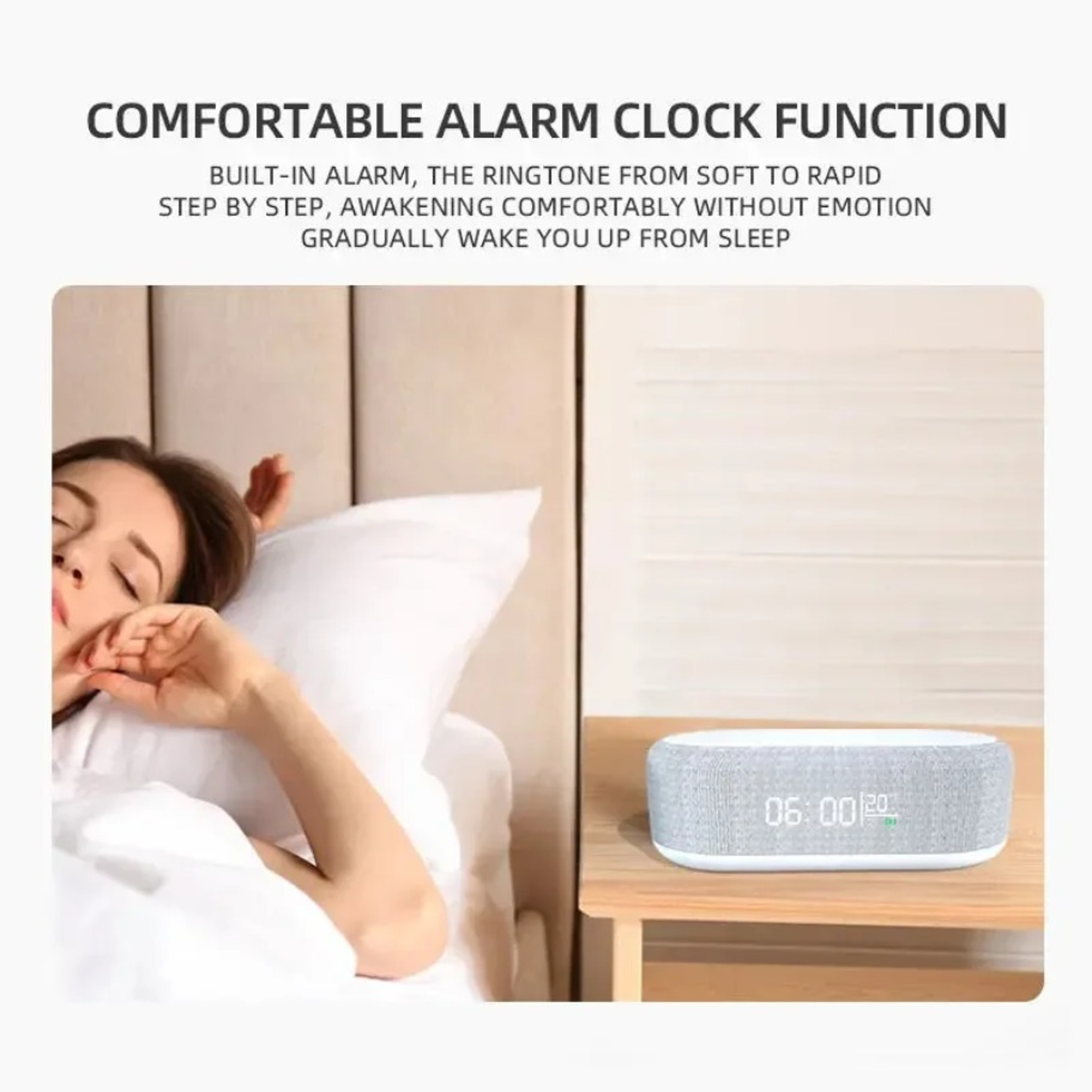 Wireless Charging Alarm Clock With Charger Night Light  Thermometer 2