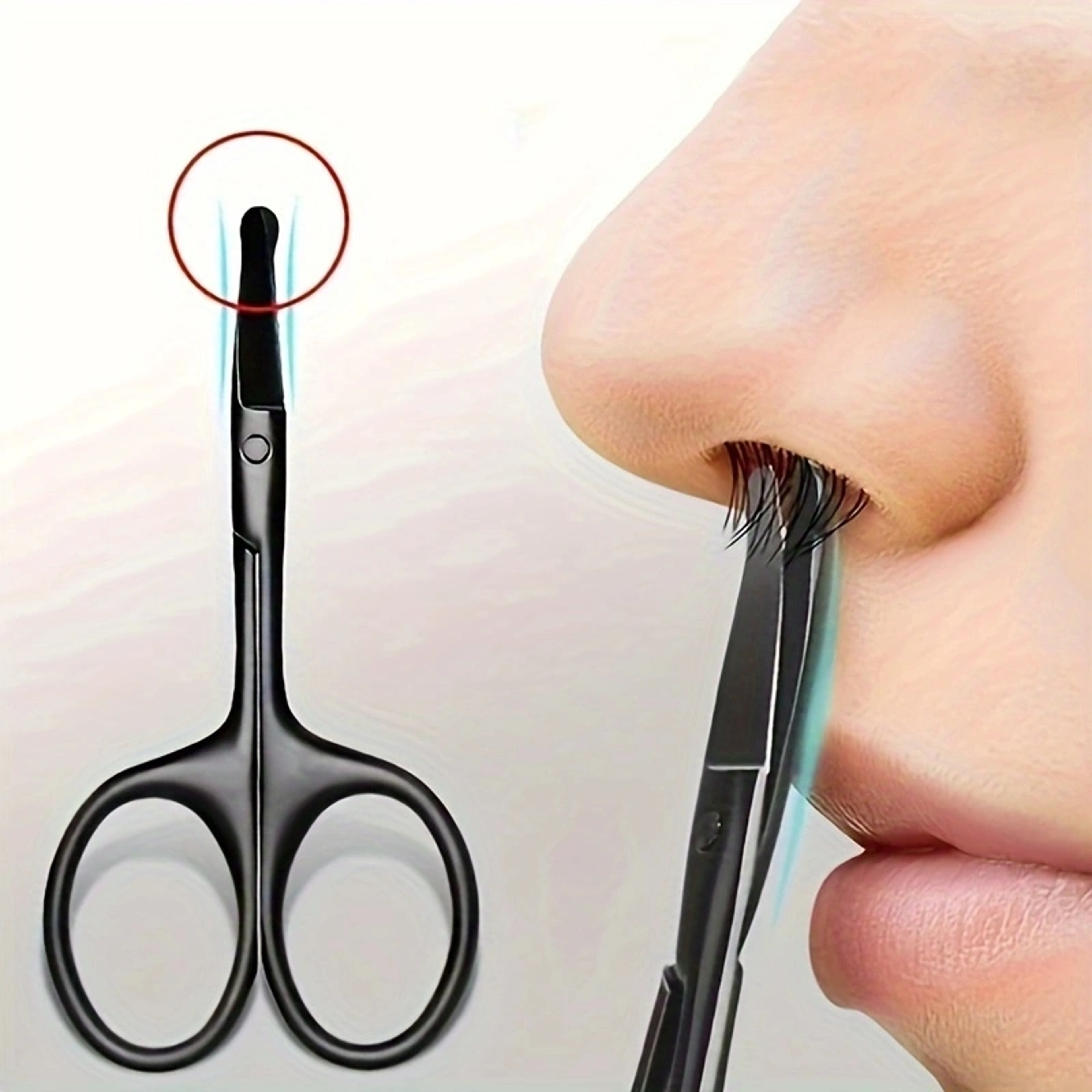 Rounded Tip Nose Hair Scissors Stainless Steel Precision Grooming Scissors – view 1