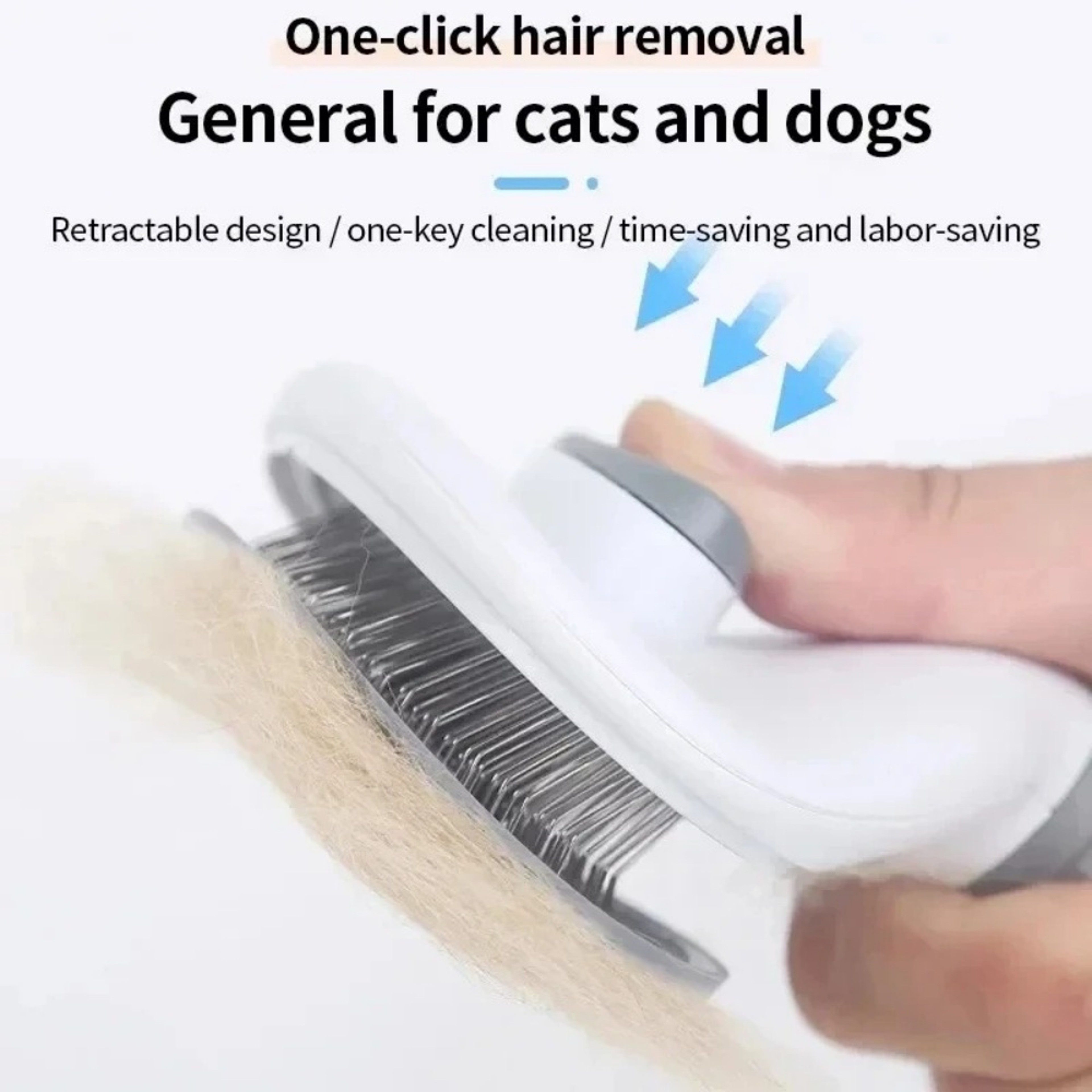 Pet Hair Removal Comb with Stainless Steel Teeth for Cat Grooming and Loose Fur Removal – view 4