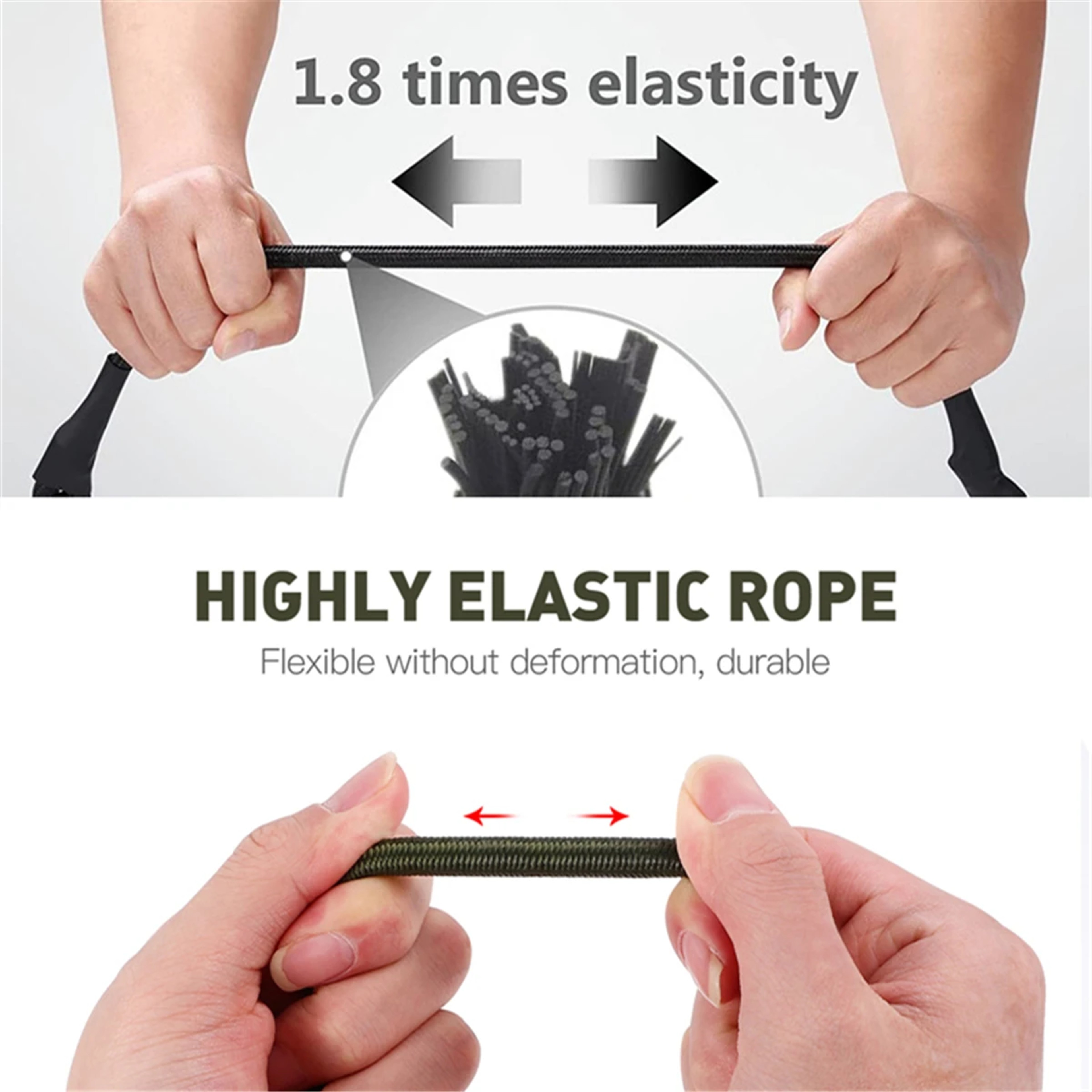 Heavy Duty Bungee Cord With Carabiner Hooks For Camping Luggage And Cycling 1