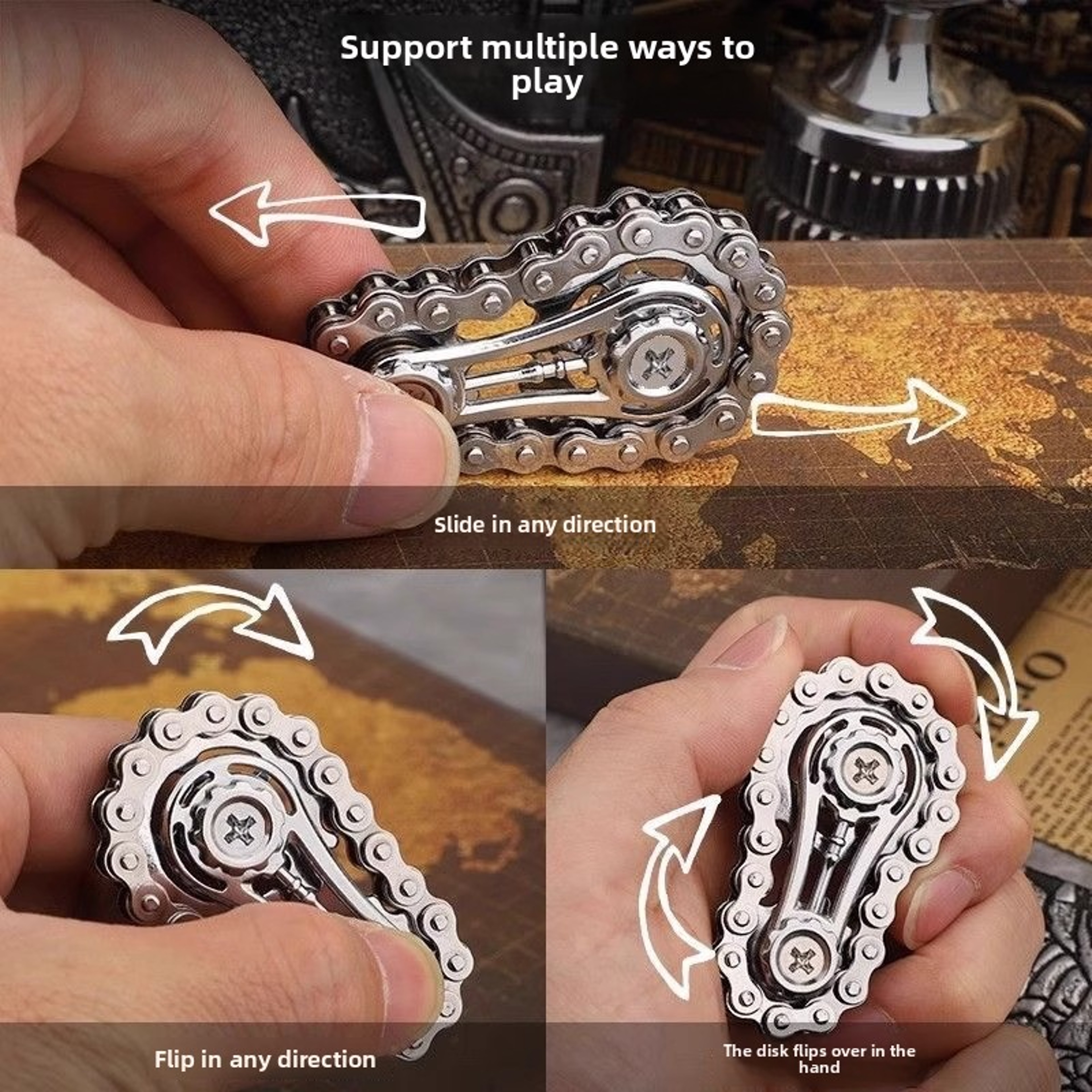 Metal Fidget Spinner Gear Desk Toy for Adults – view 3