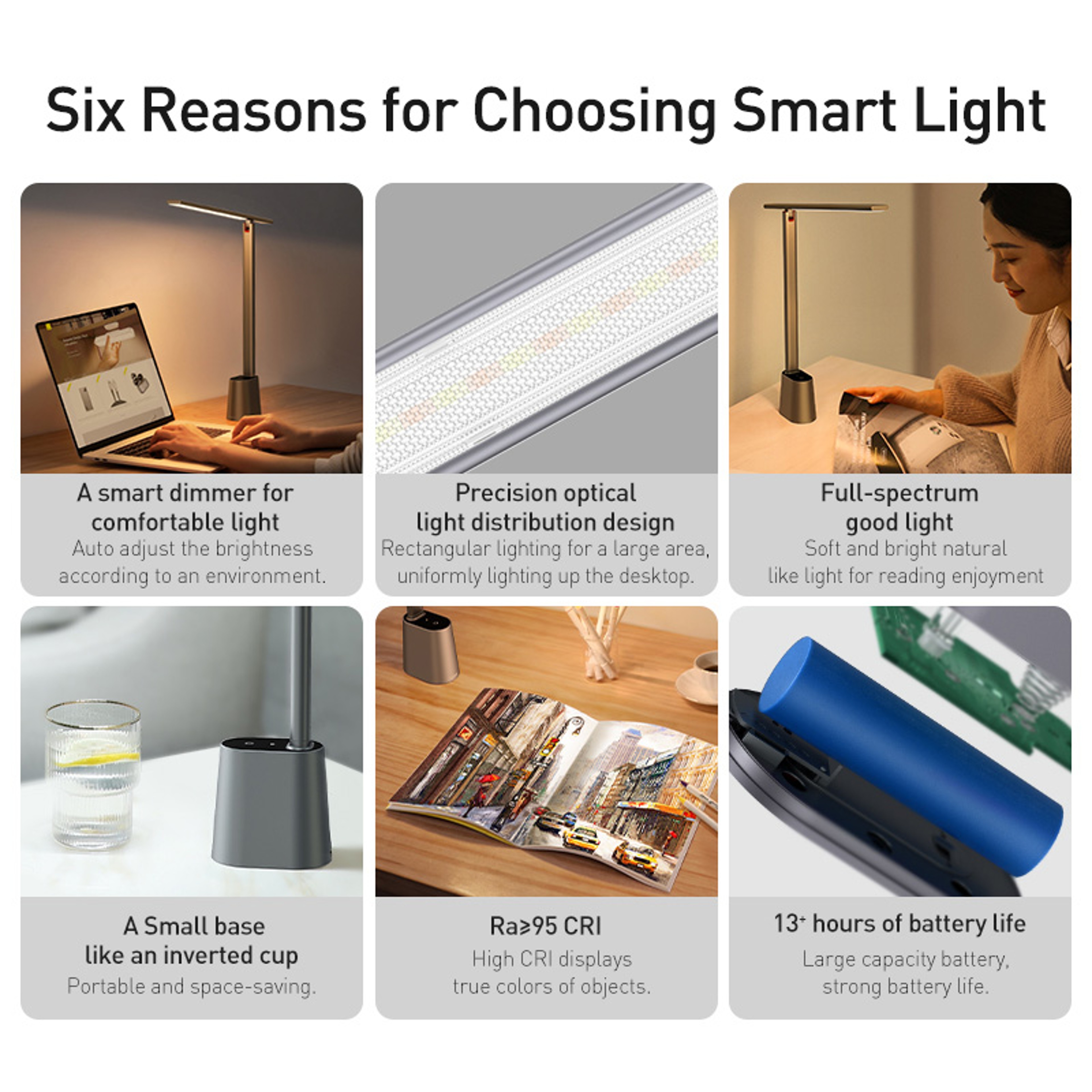 Foldable LED Desk Lamp Dimmable Touch Control Study And Reading Light 4