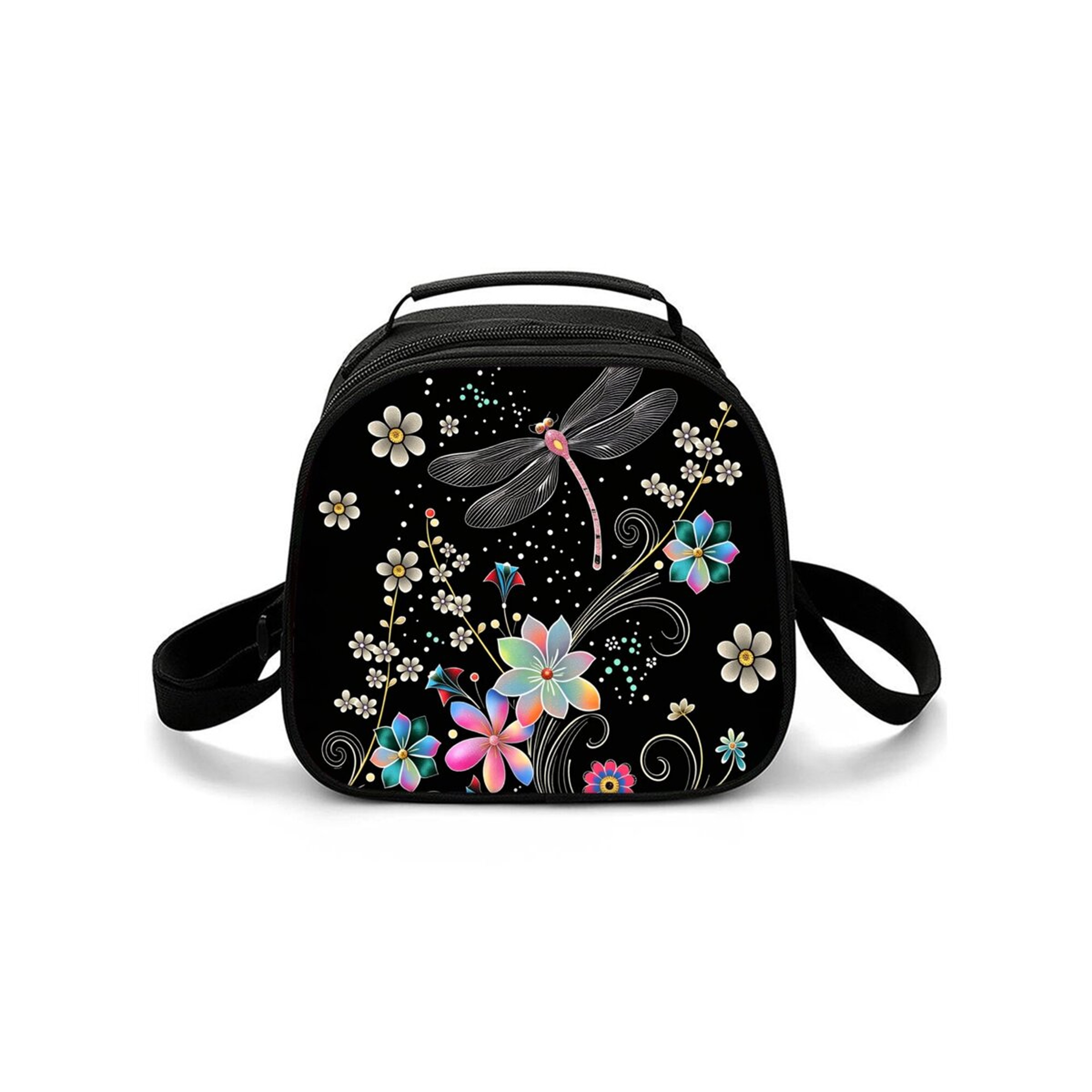 Dragonfly Print Insulated Lunch Bag with Shoulder Strap – view 9