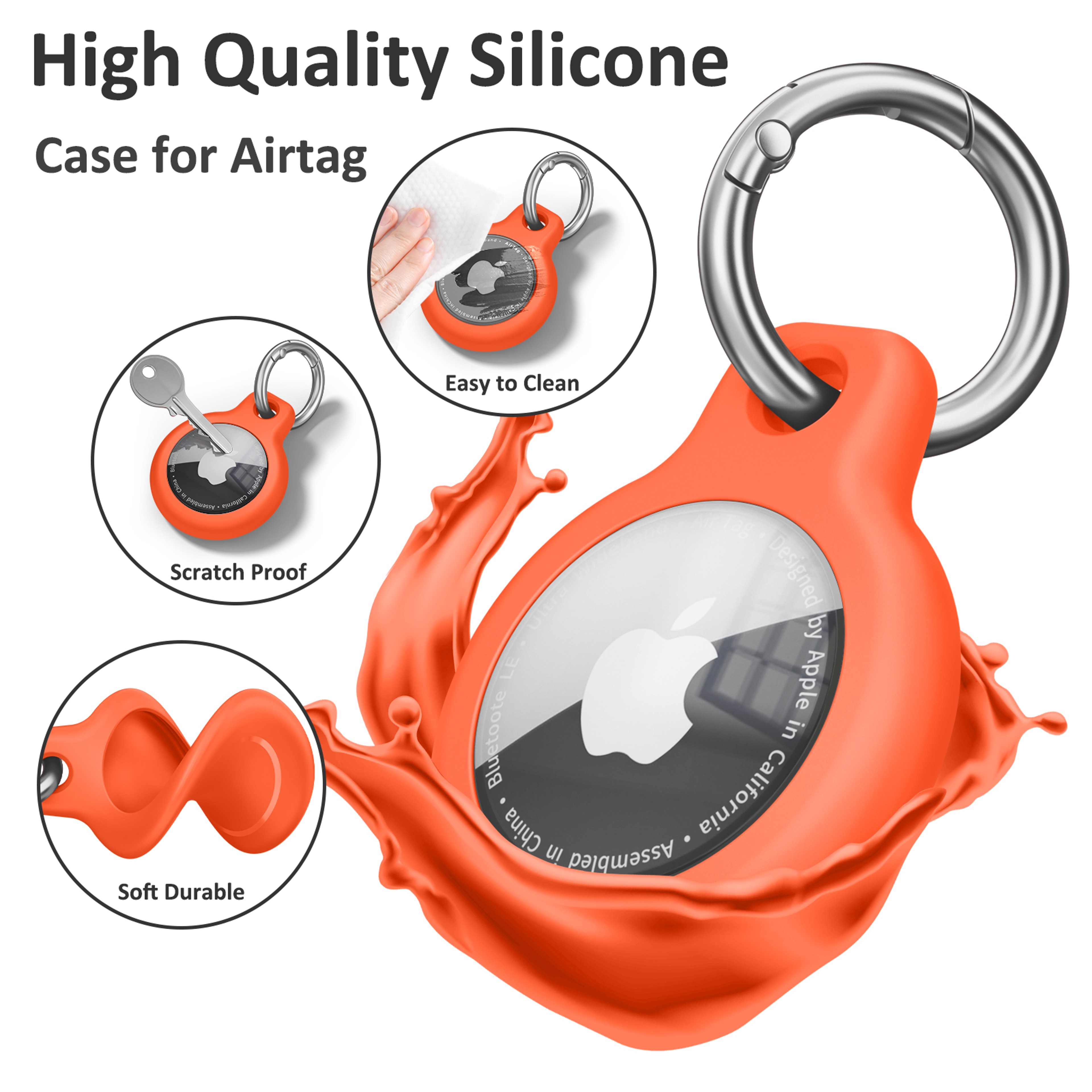 Silicone Tracker Tag Holder Case with Keychain and Anti-Scratch Protective Sleeve – view 4
