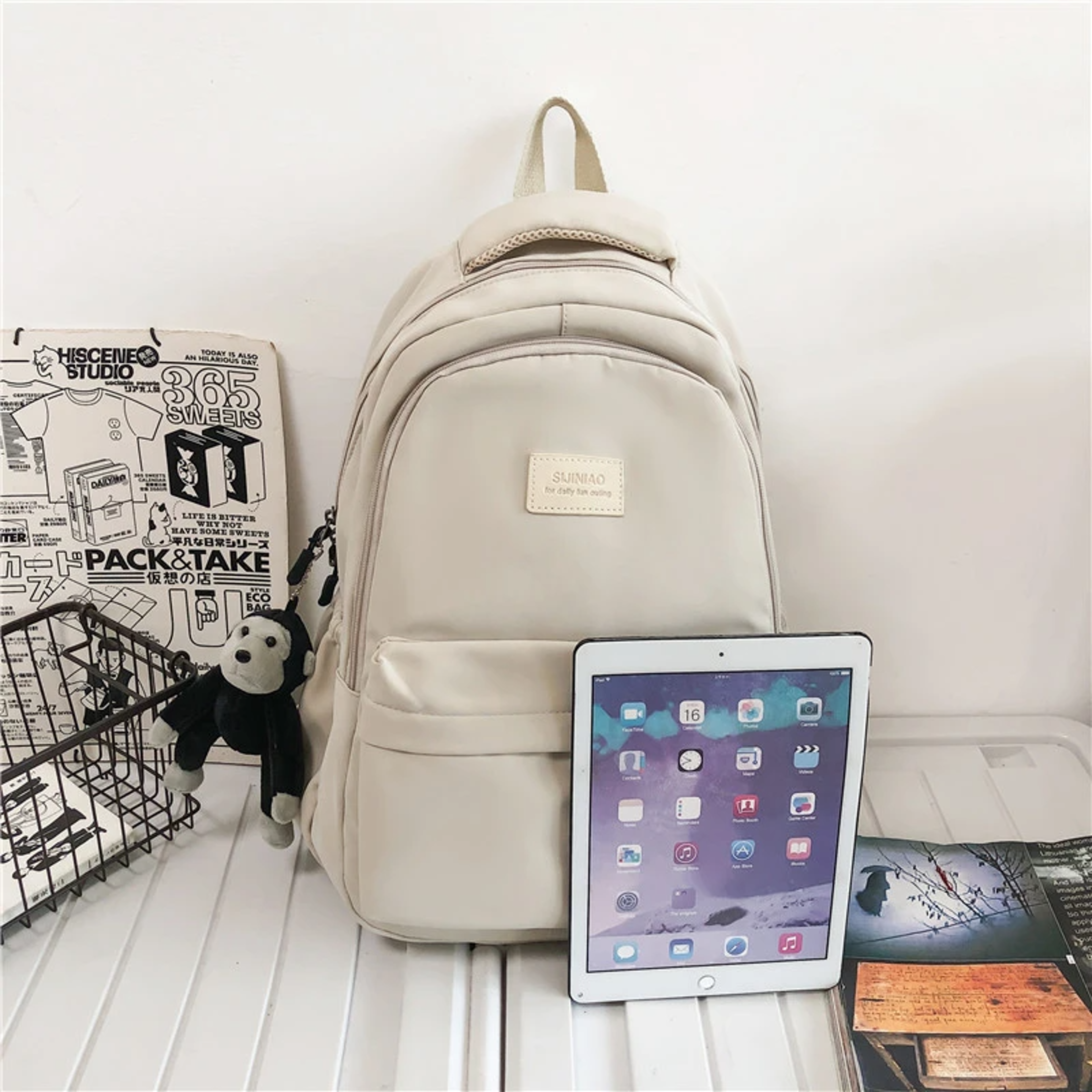 Multi Pocket Canvas Laptop Backpack for School College and Everyday Use – view 5