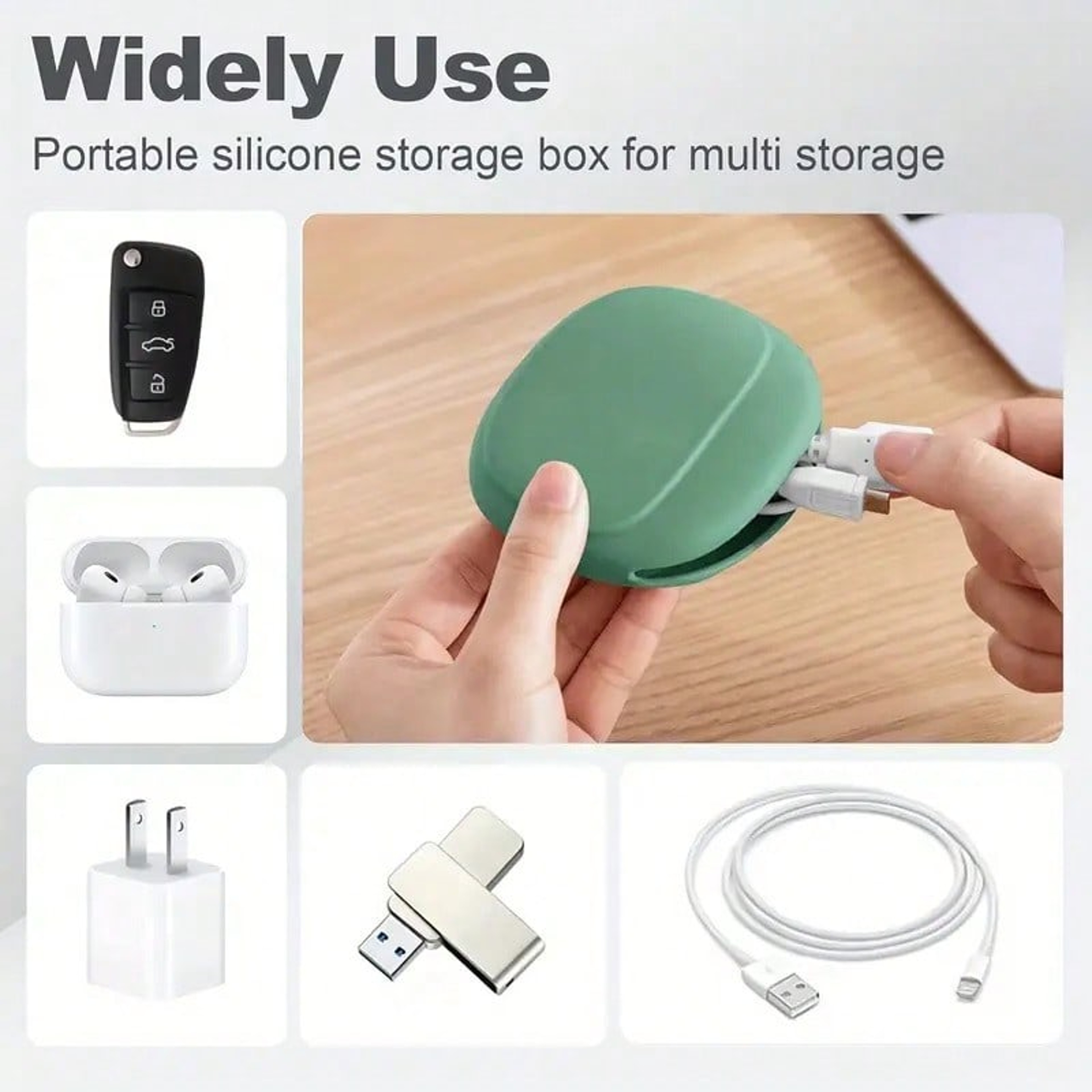 Silicone Earphone Case And Cable Organizer For USB Drives Keys And Small Accessories 1