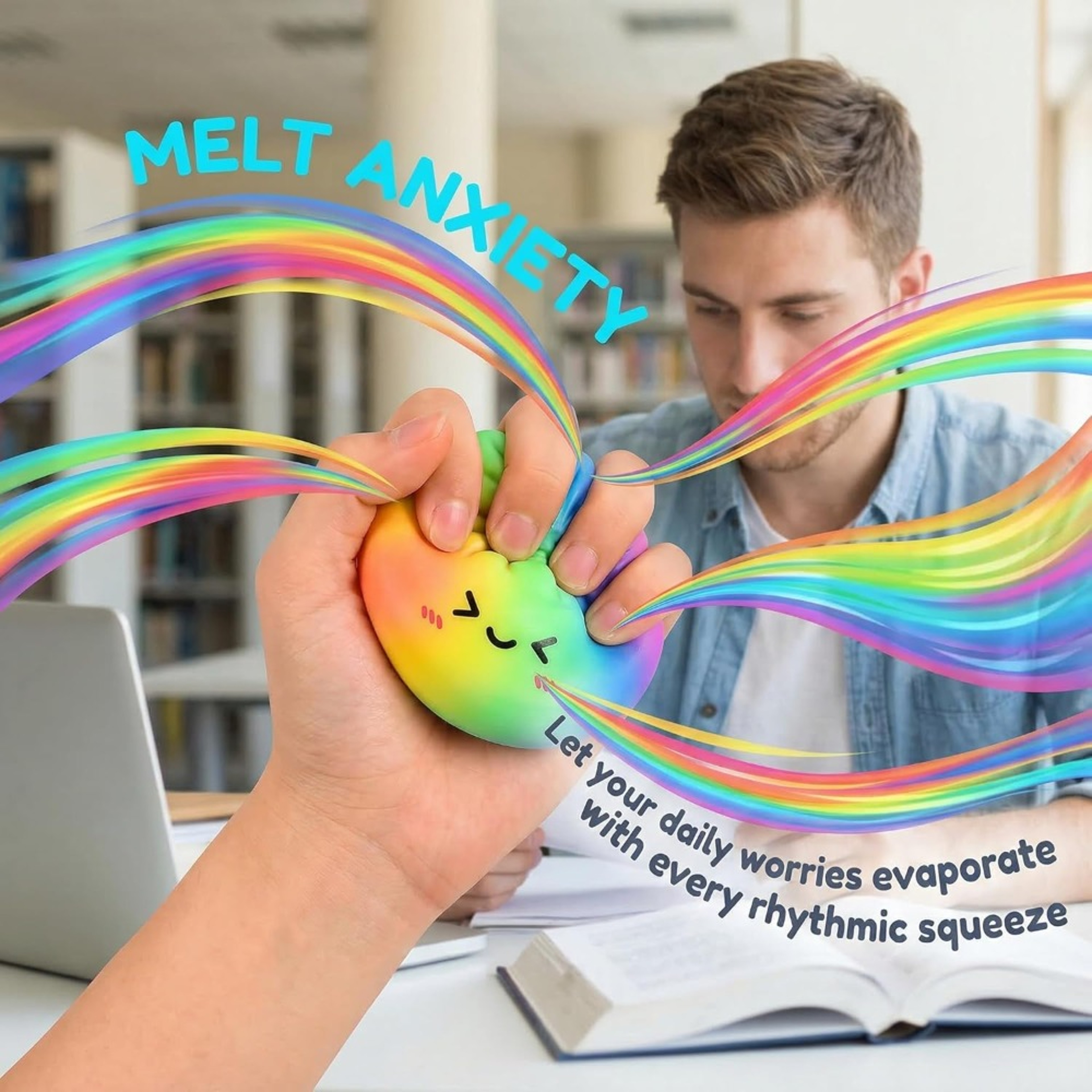 Rainbow Dumpling Slow Rising Squishy Toy for Stress Relief and Squeezing – view 3