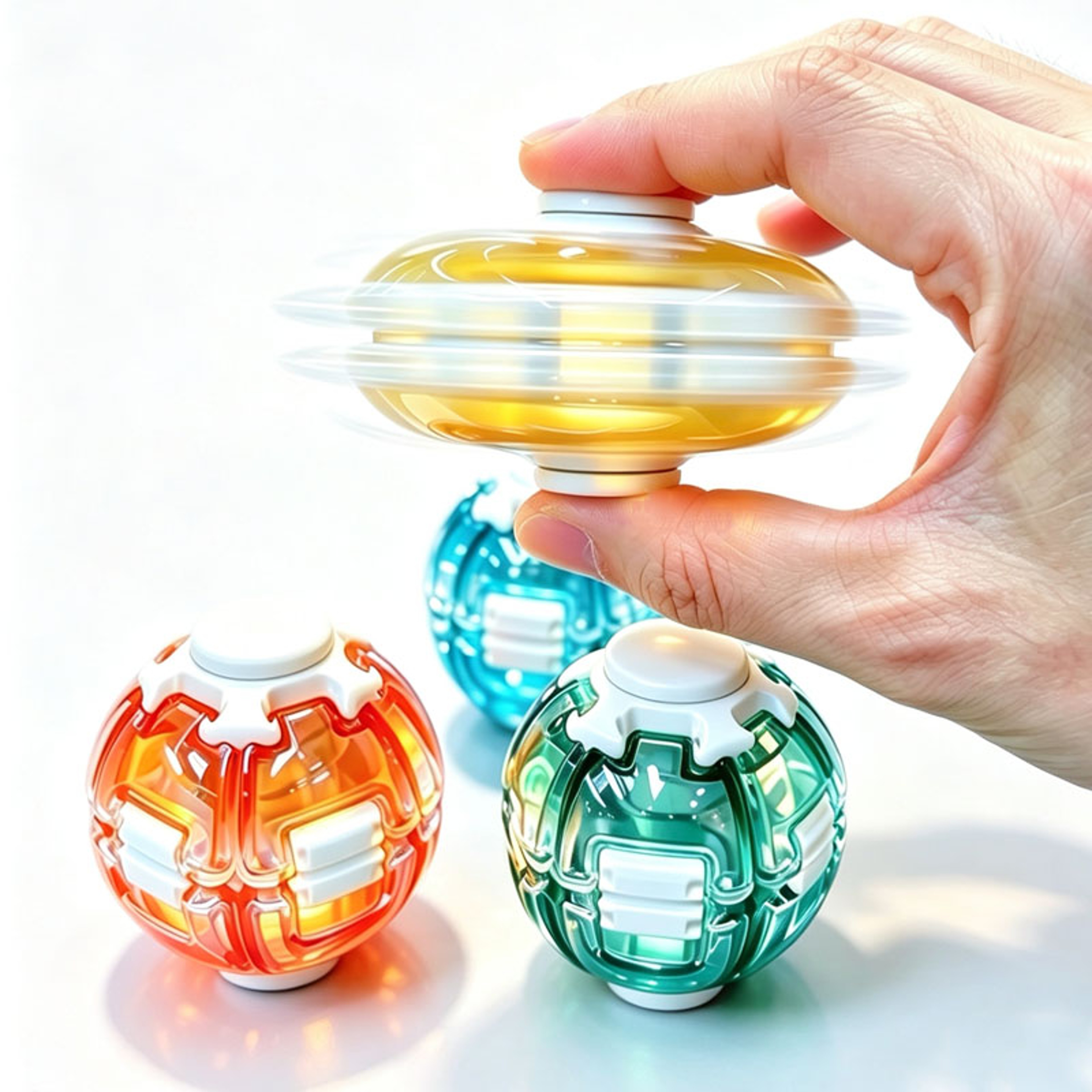 Press To Spin Plastic Fidget Ball for Adults and Ages fourteen Plus – view 6