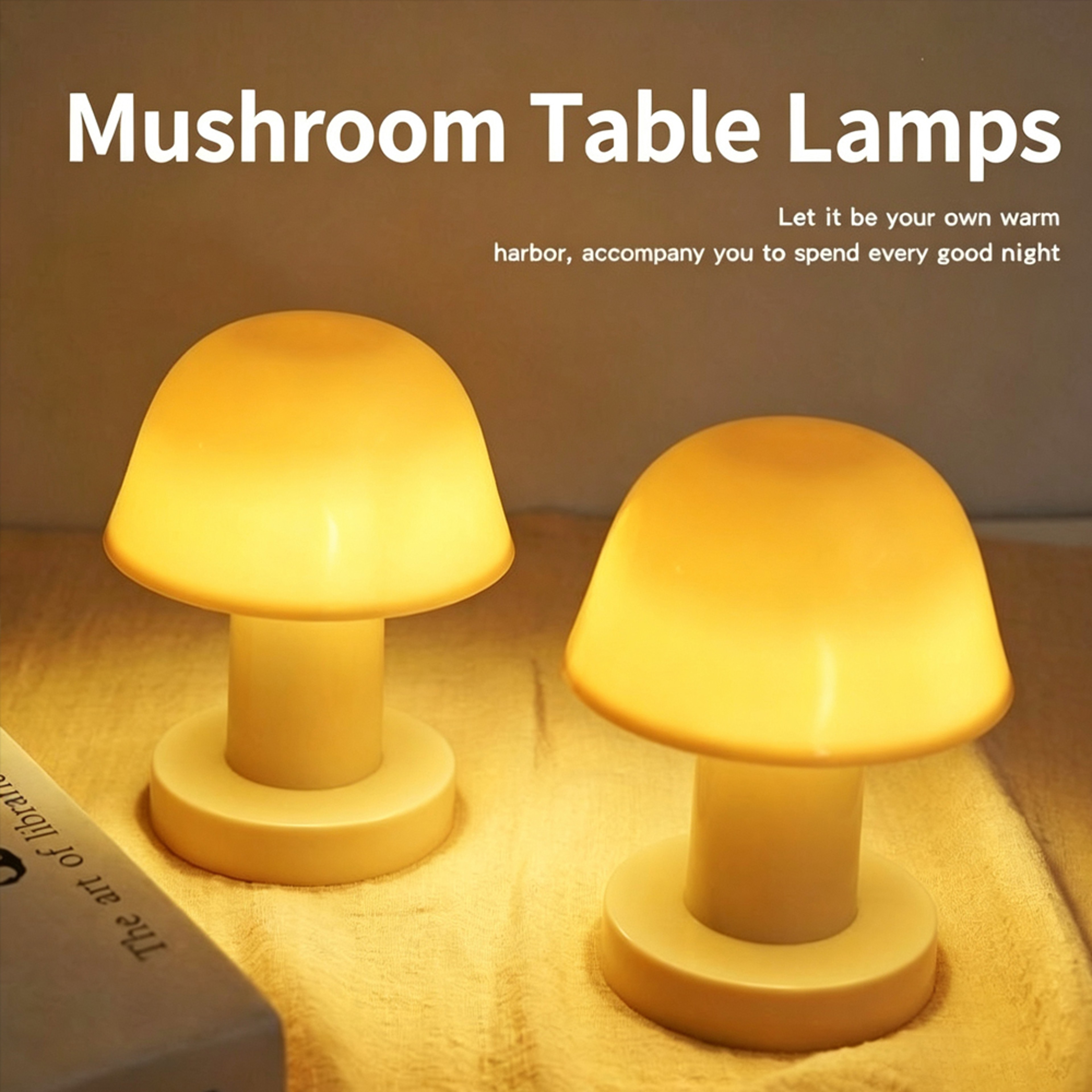 Mini USB Rechargeable Mushroom LED Night Light for Bedroom and Desktop Decor – view 1