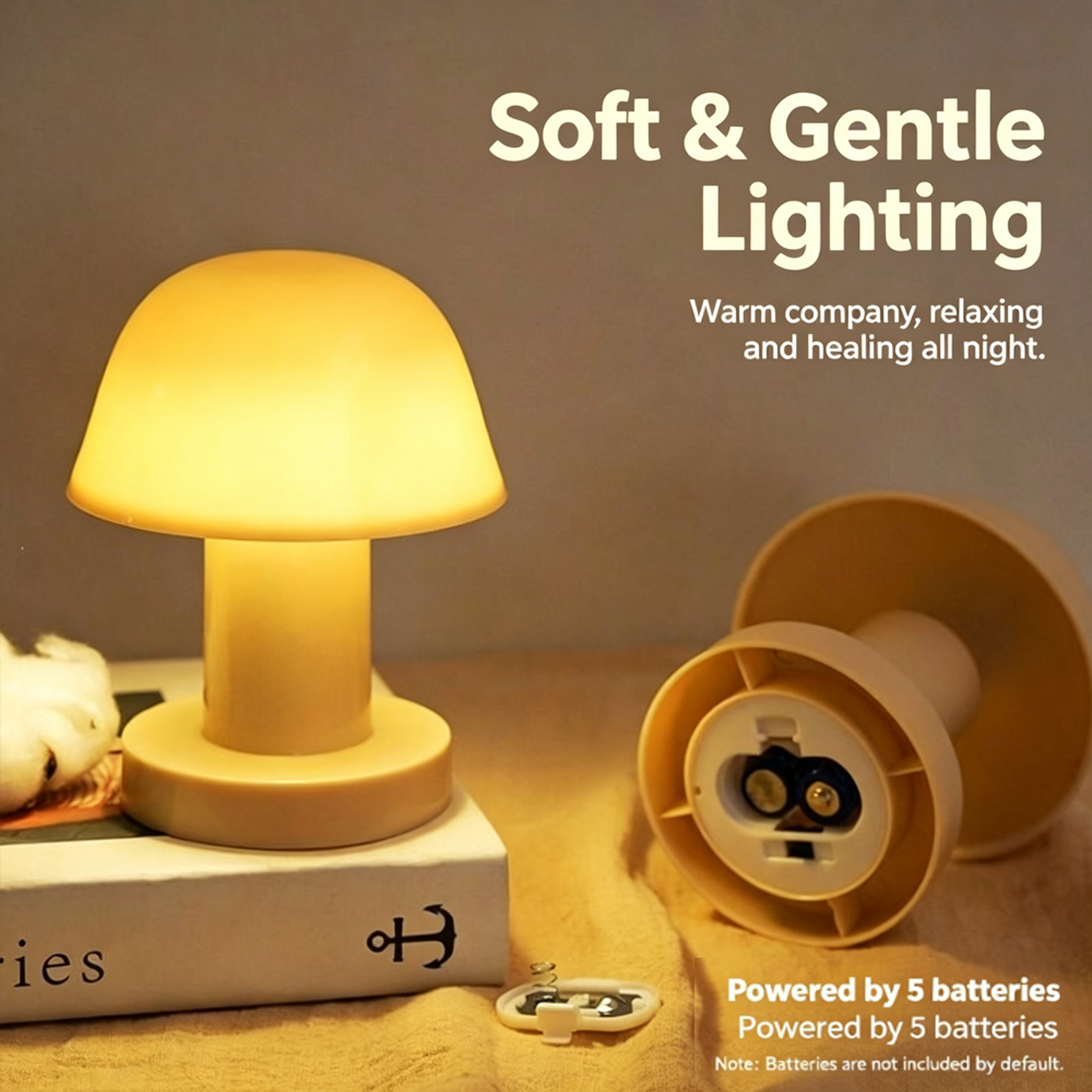 Mini USB Rechargeable Mushroom LED Night Light for Bedroom and Desktop Decor – view 2