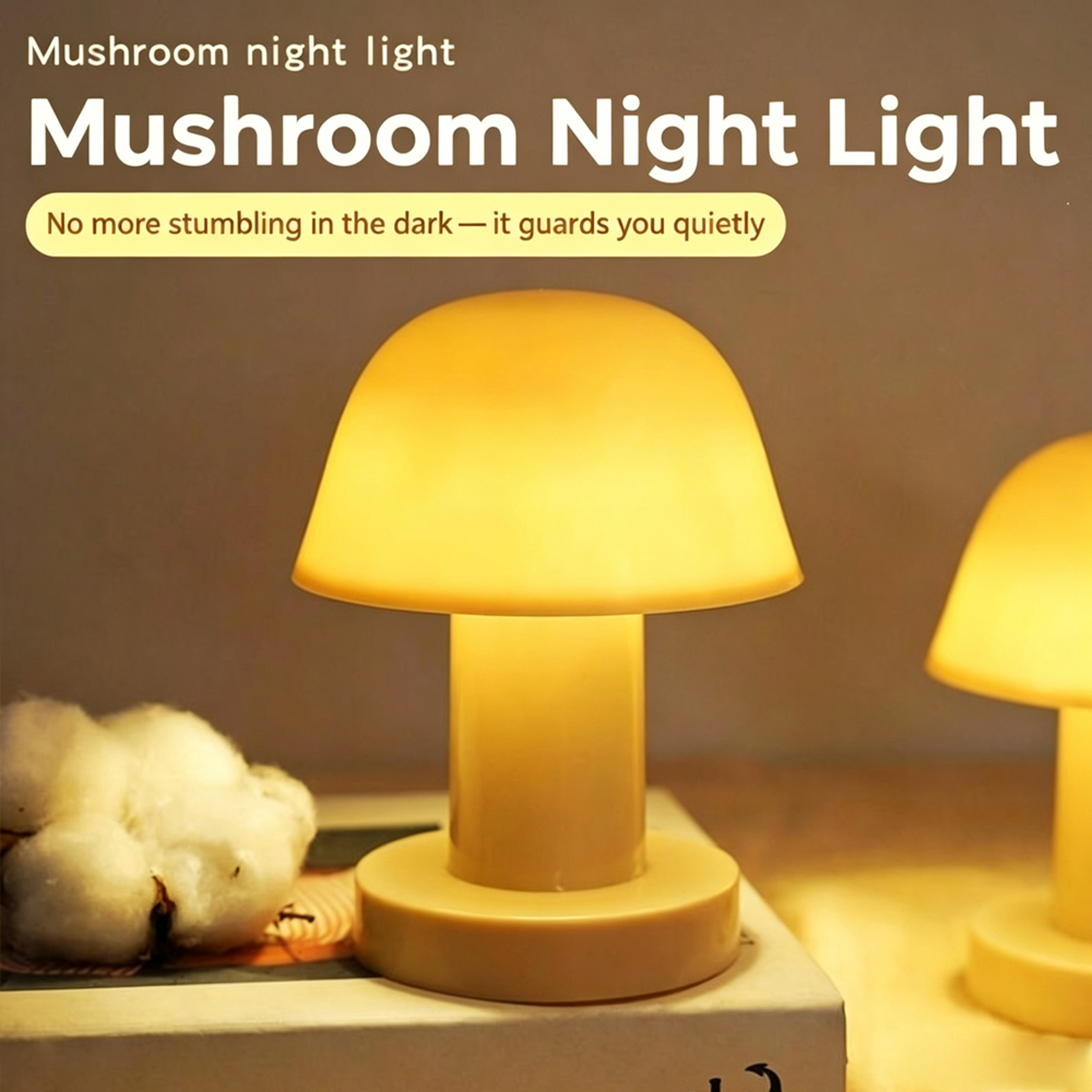 Mini USB Rechargeable Mushroom LED Night Light for Bedroom and Desktop Decor – view 3