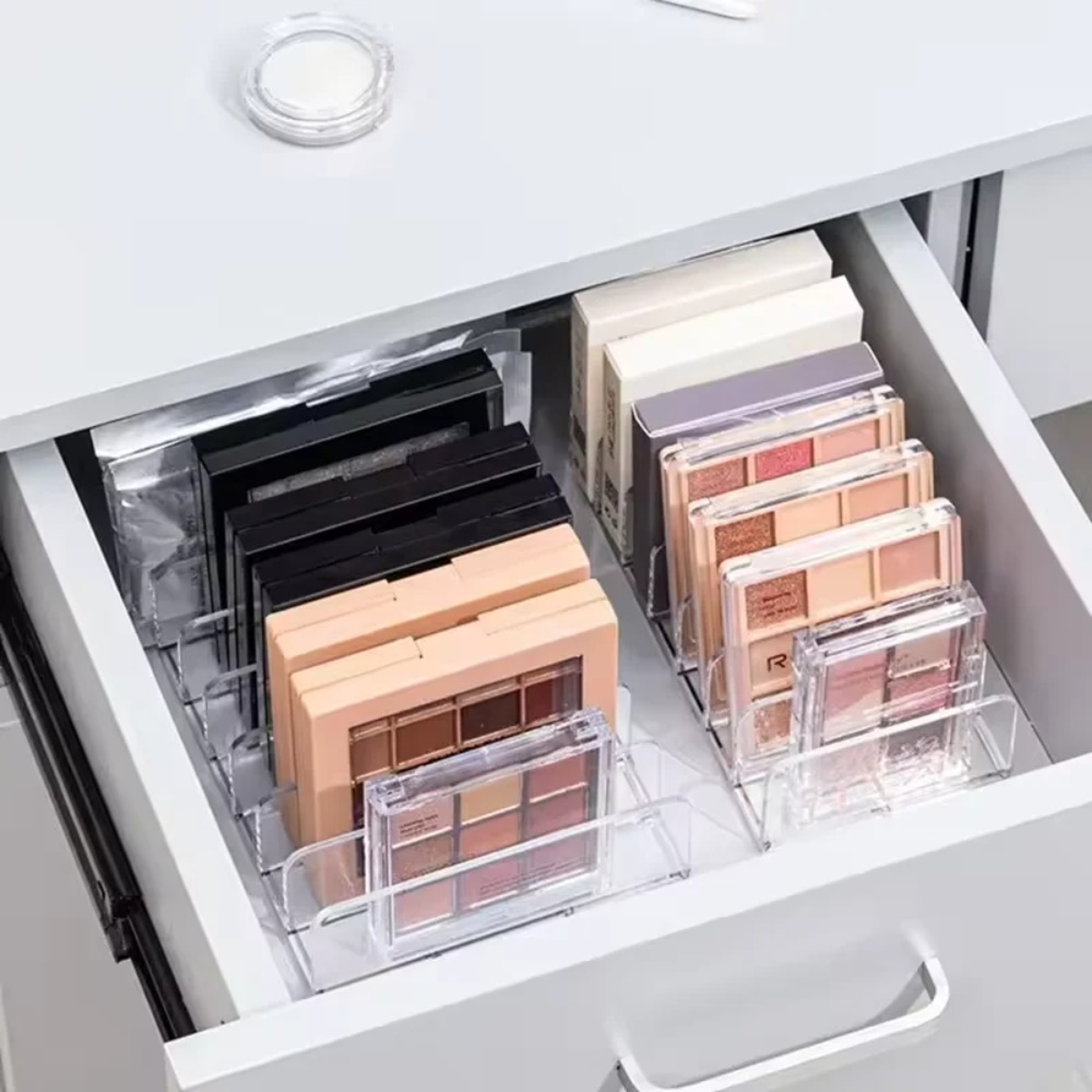 Seven Compartment Clear Acrylic Makeup Organizer for Cosmetics and Brushes – view 4