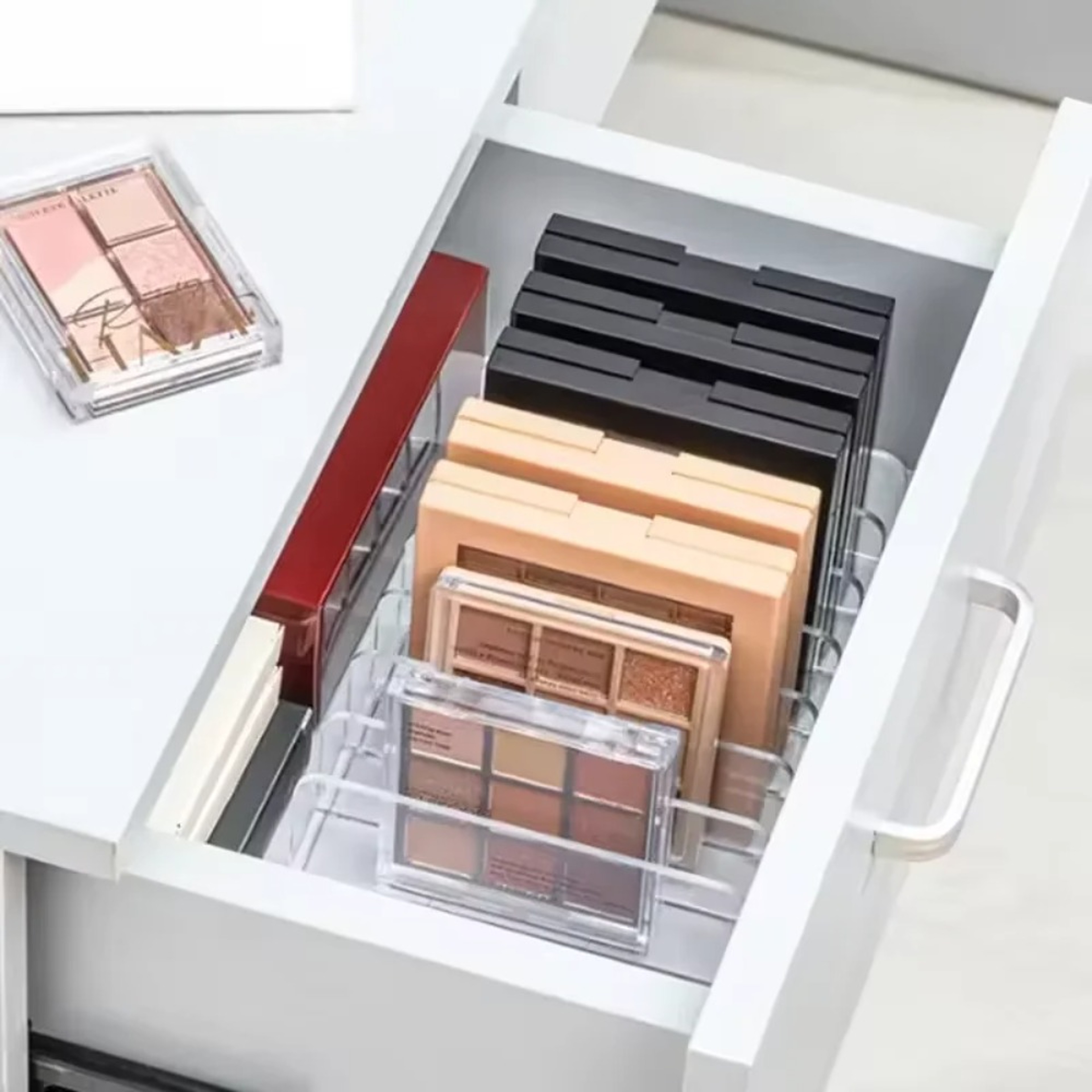 Seven Compartment Clear Acrylic Makeup Organizer for Cosmetics and Brushes – view 5