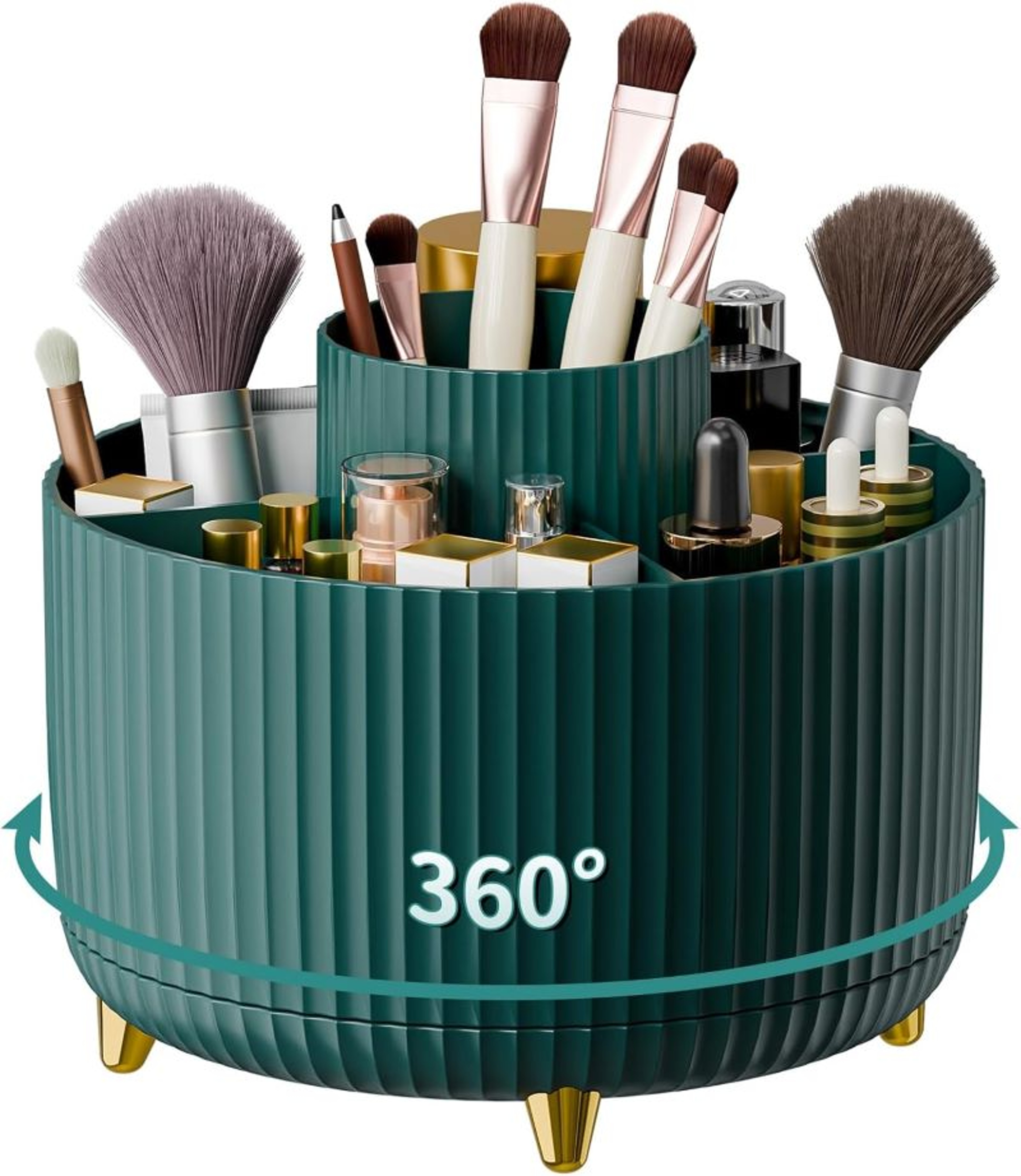 Rotating Makeup Brush Holder Five Slot Cosmetic Organizer 1