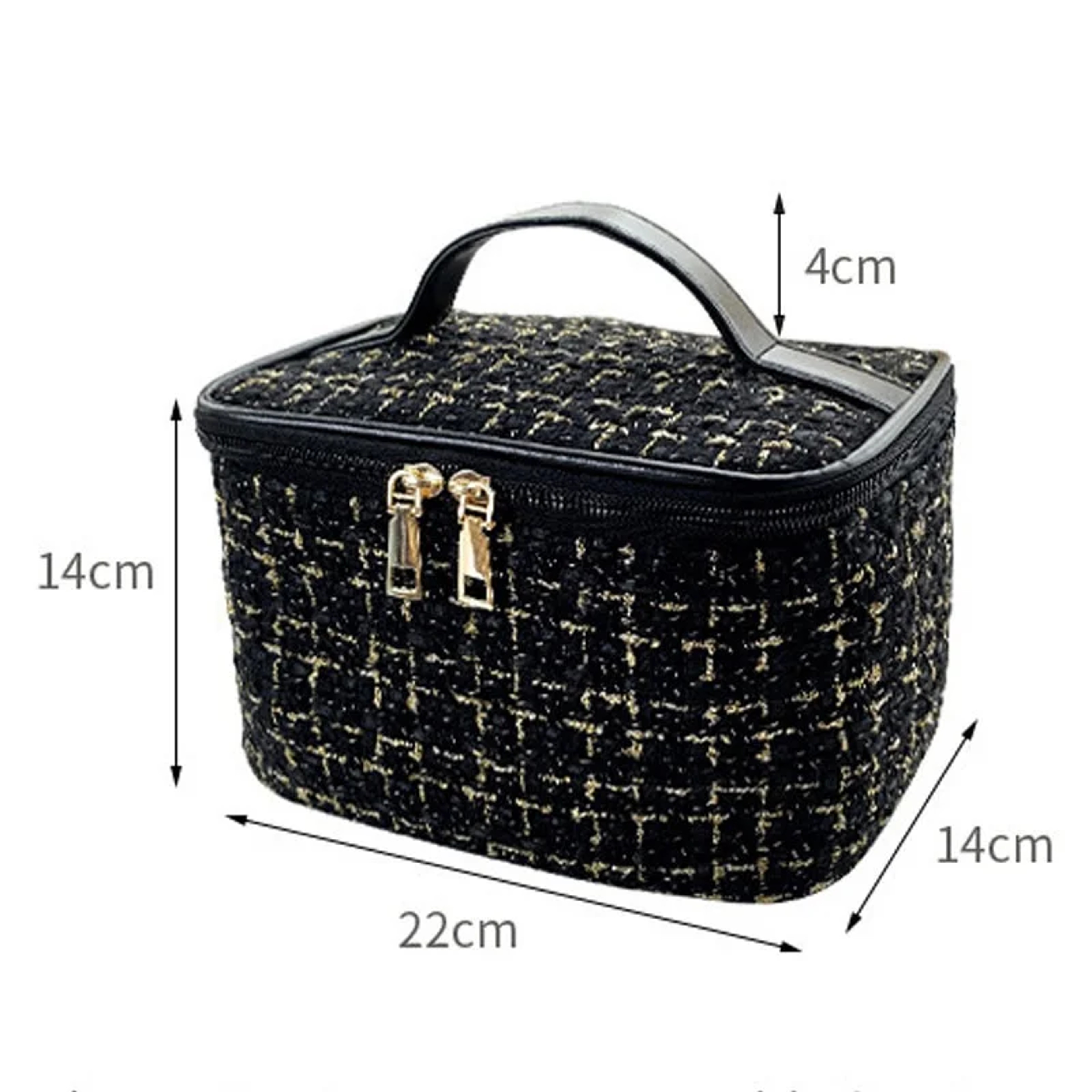 Canvas Makeup Bag with Zipper Closure and Box Shape – view 6