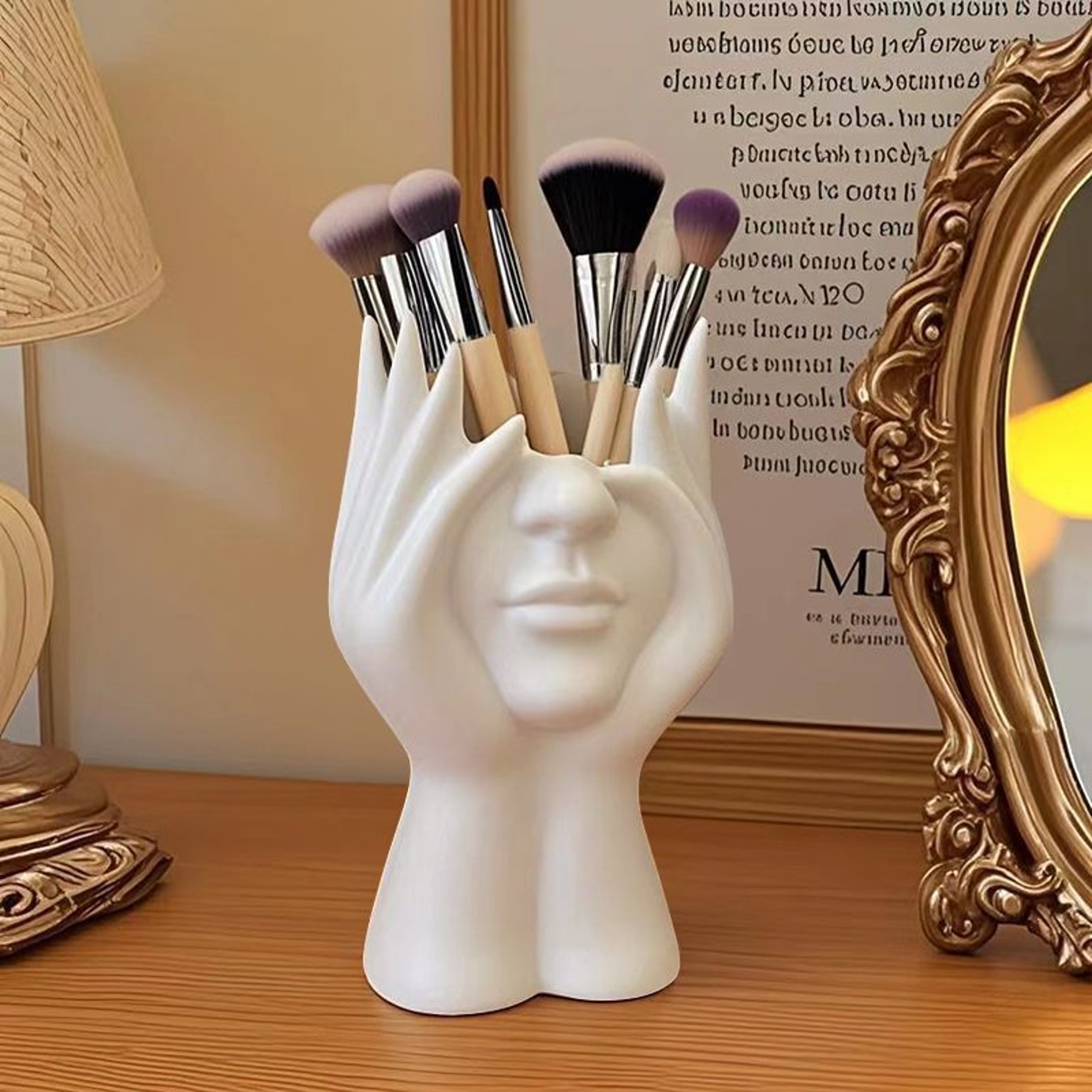 Creative Human Body Pen And Makeup Brush Holder Desktop Storage Organizer 0
