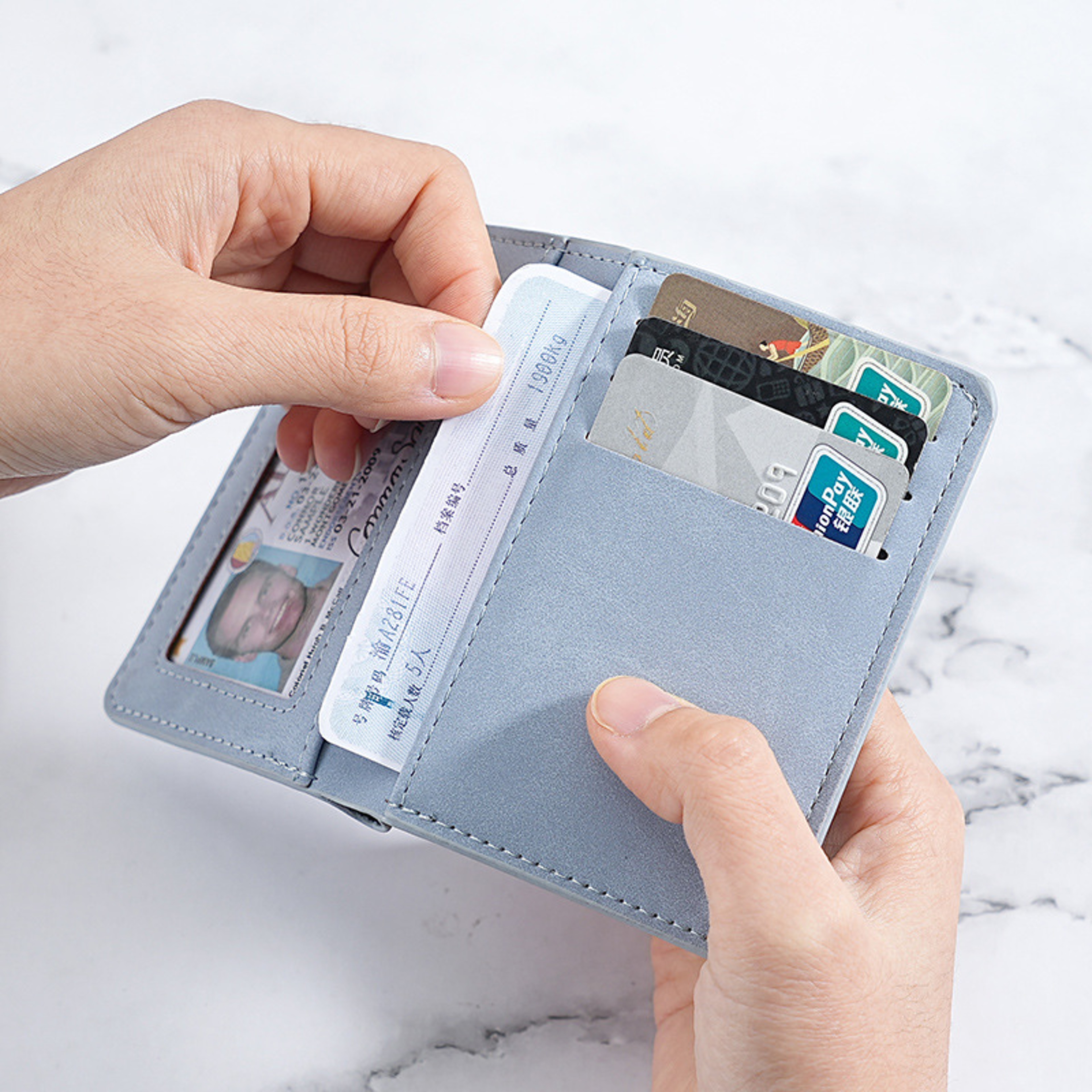 Ultra Thin PU Card Wallet with Multi Card Holder and Drivers License Slot – view 3