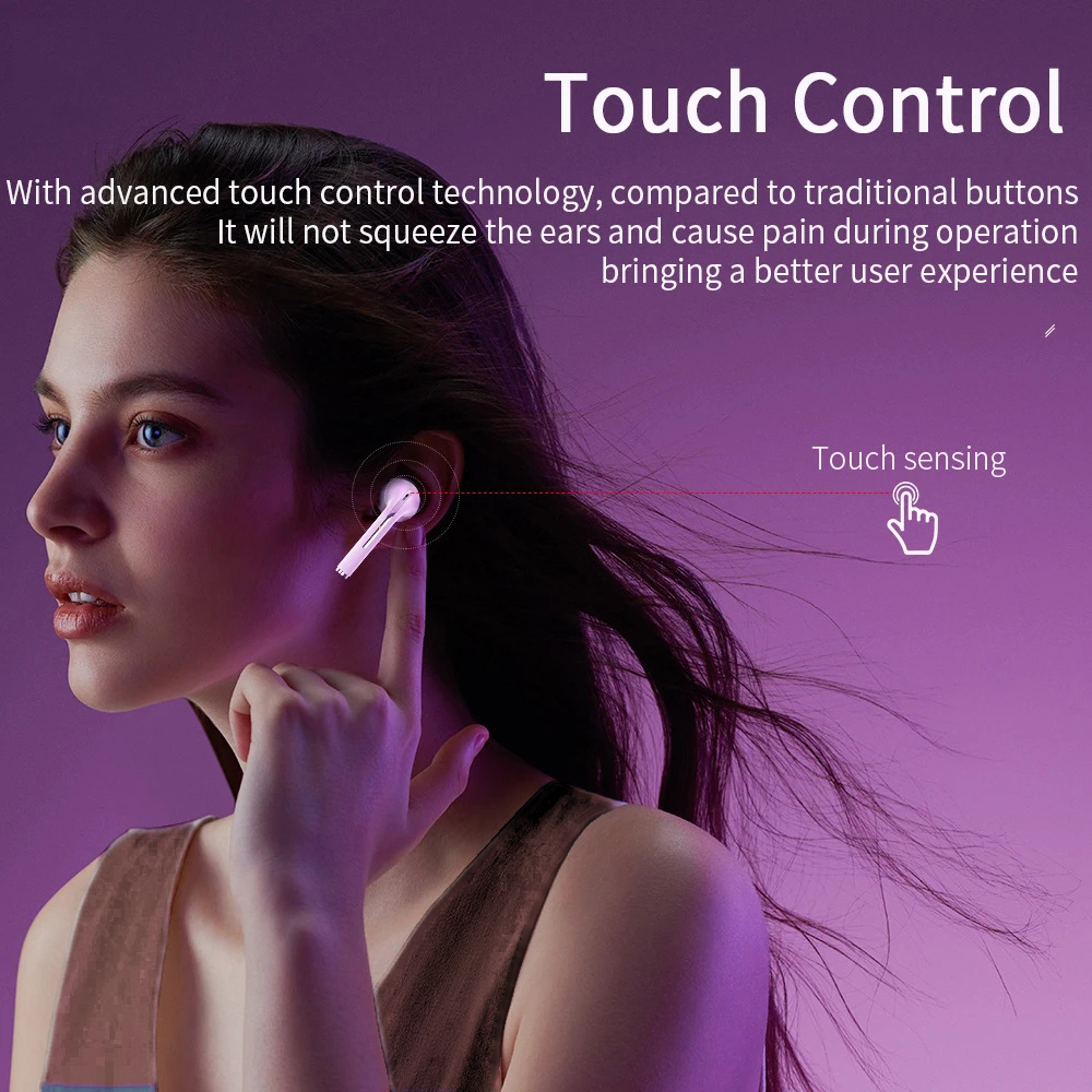 True Wireless Noise Cancelling Earbuds with Bluetooth and Microphone – view 4
