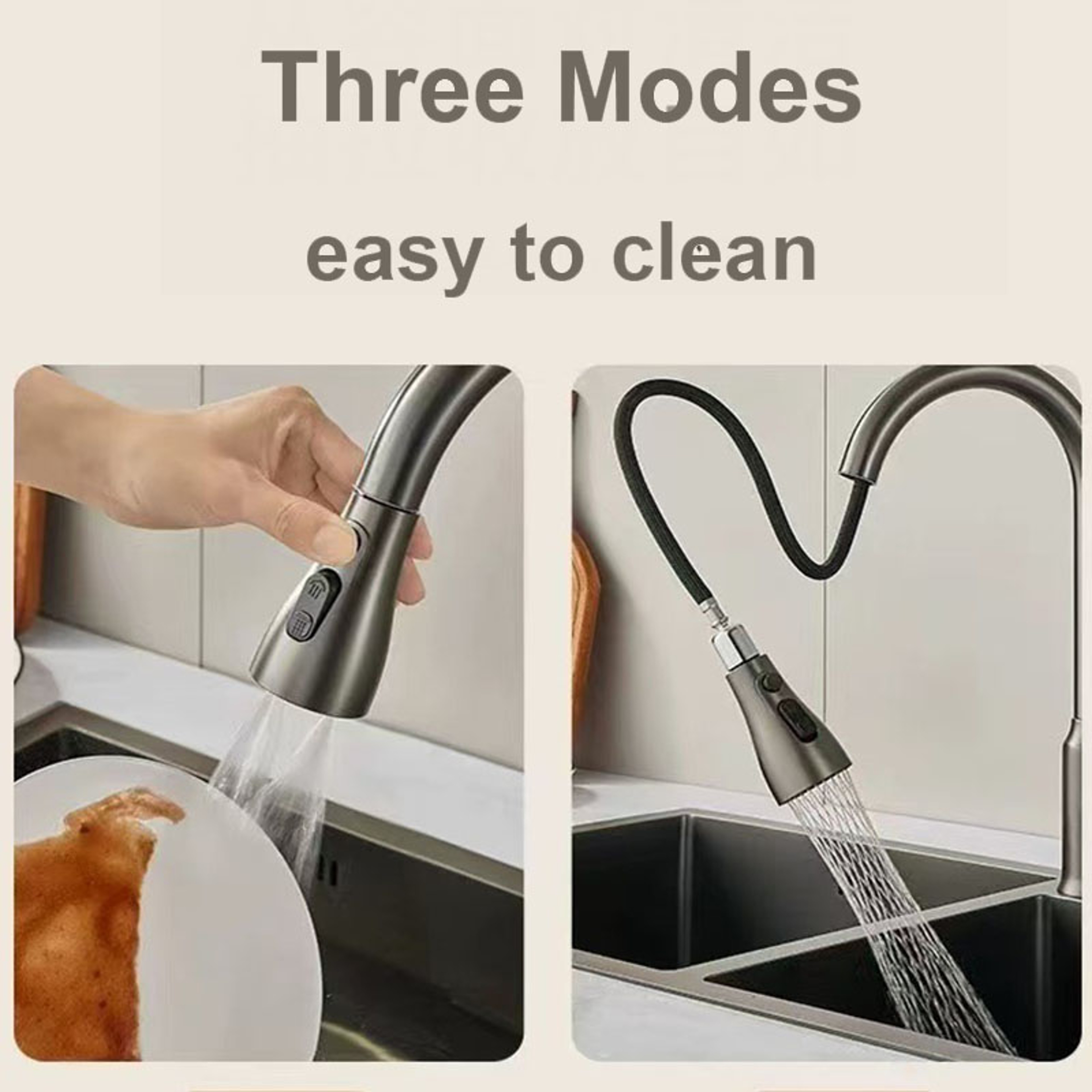 Three Mode Faucet Sprayer Nozzle ABS Replacement Spray Head for Connection – view 4