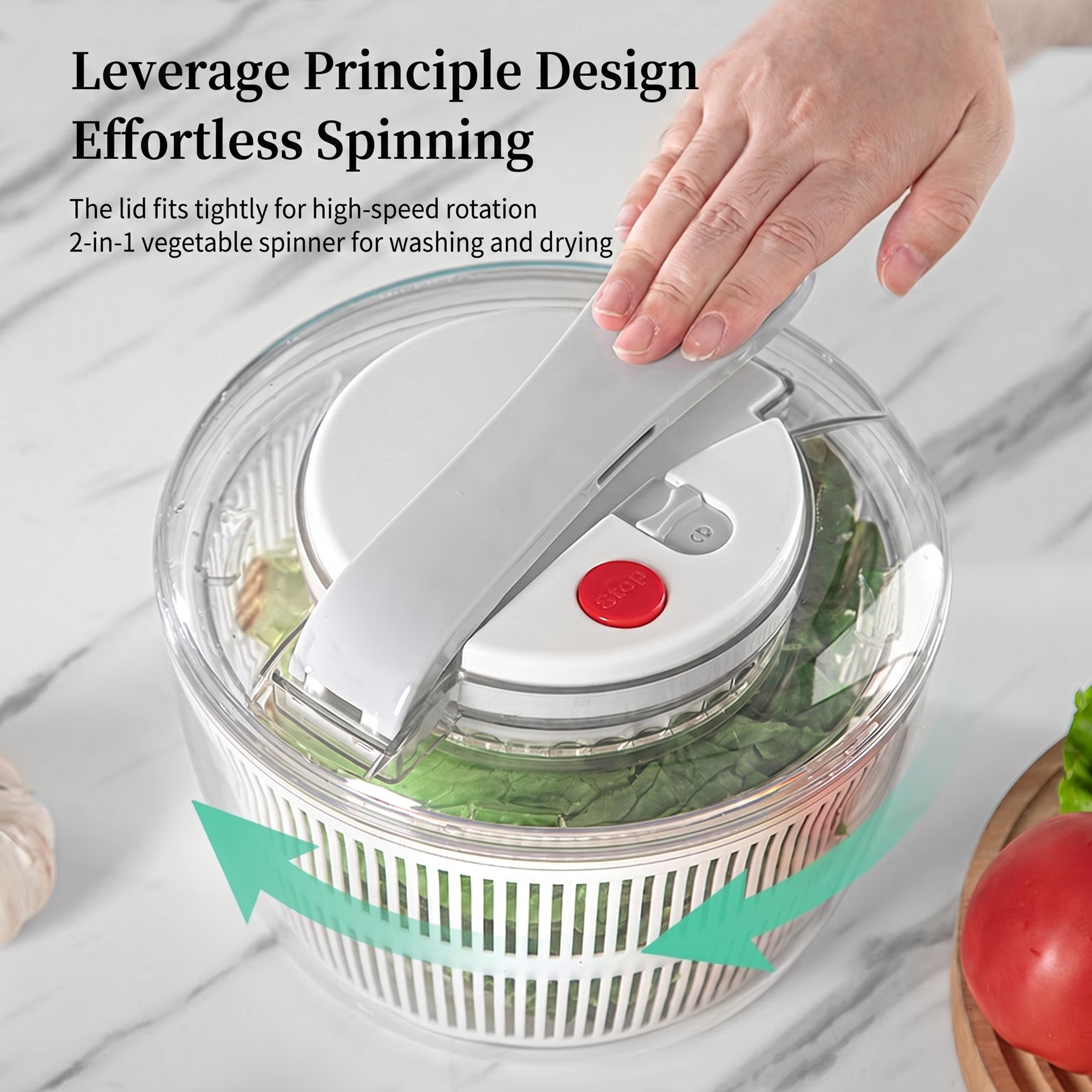 Press Type Salad Spinner Vegetable Washer And Dryer 3