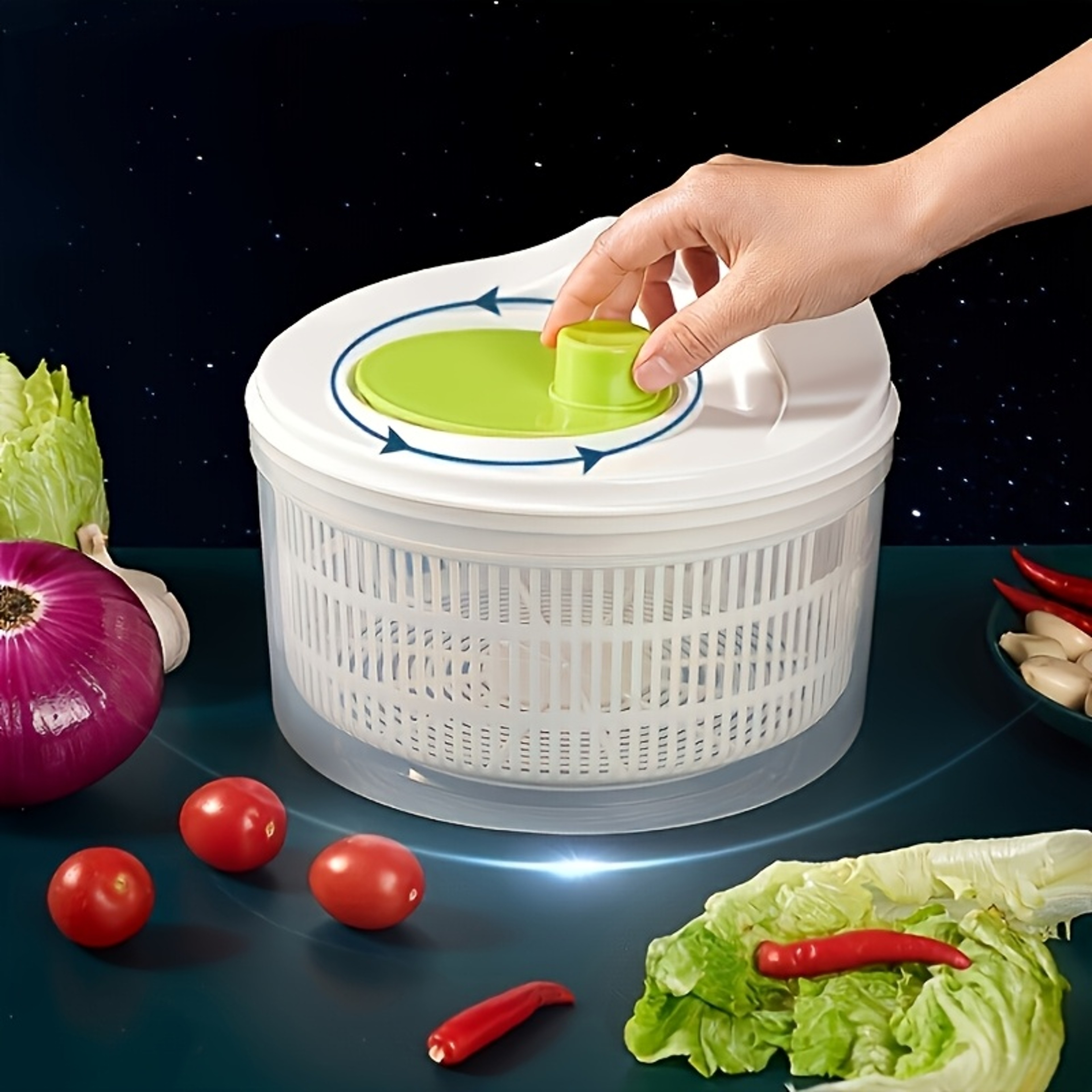 Manual Vegetable Salad Spinner and Fruit Dehydrator – view 6