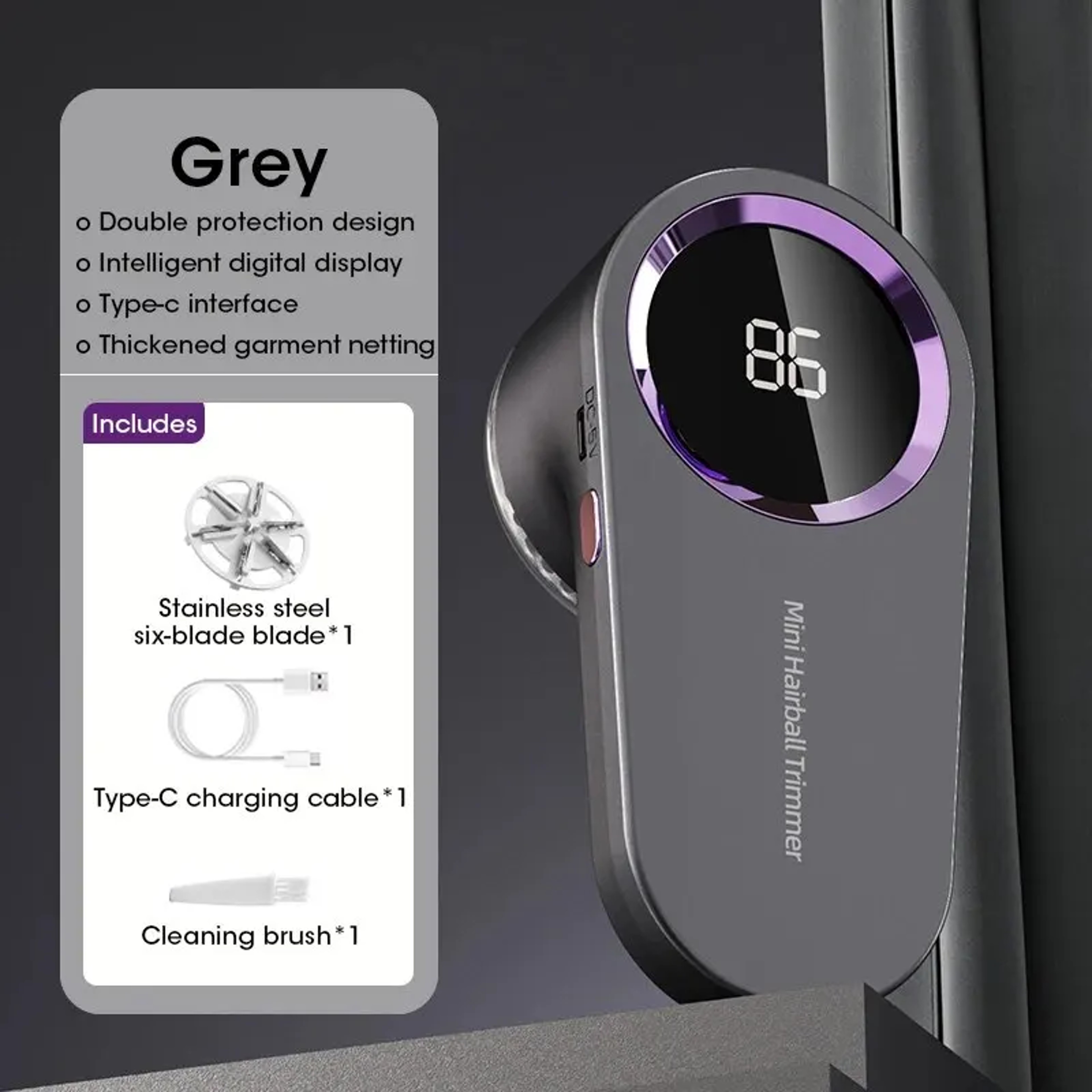 USB Rechargeable Electric Lint Remover with LED Digital Display – view 6