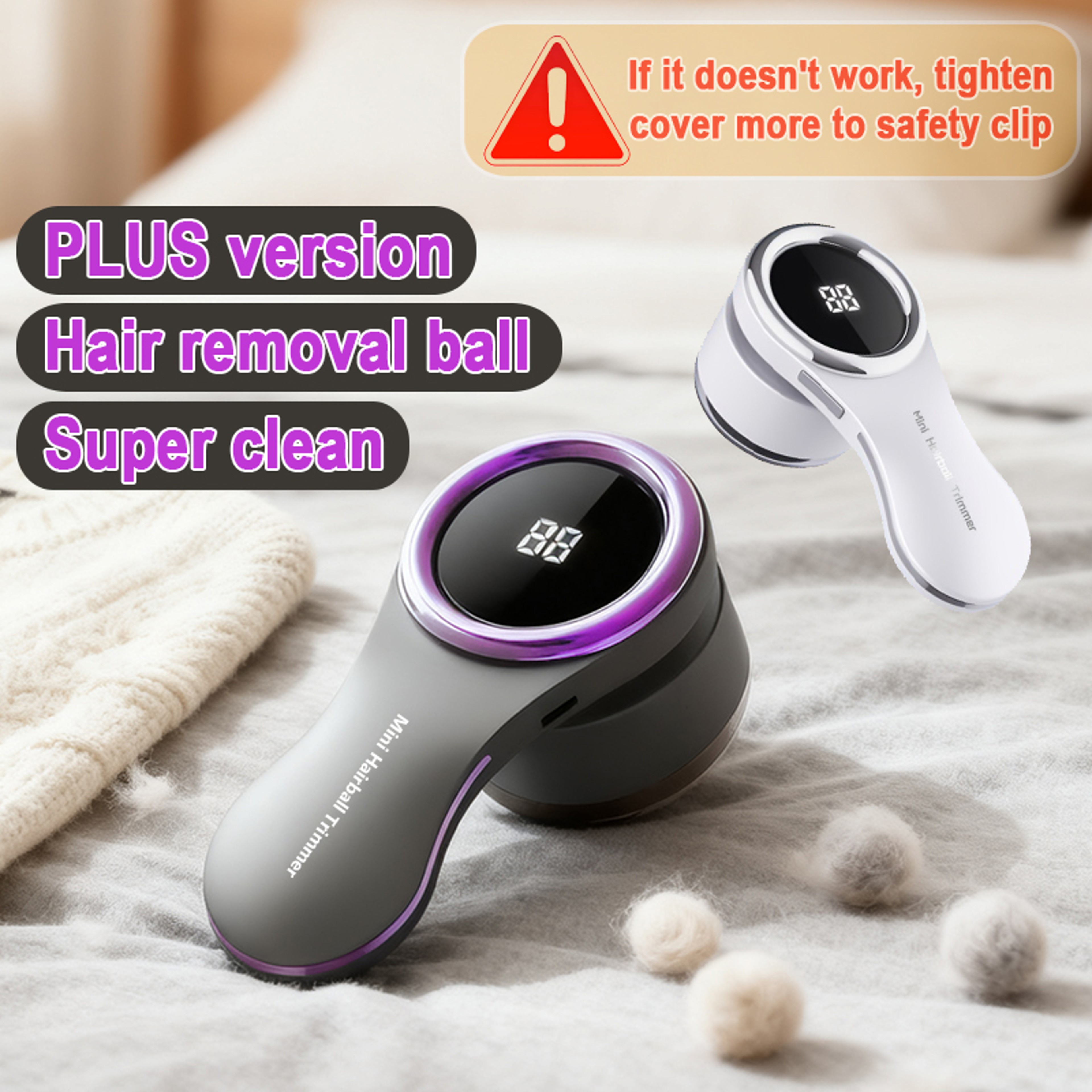 Electric Lint Remover with LCD Display and USB Rechargeable Fabric Shaver – view 3