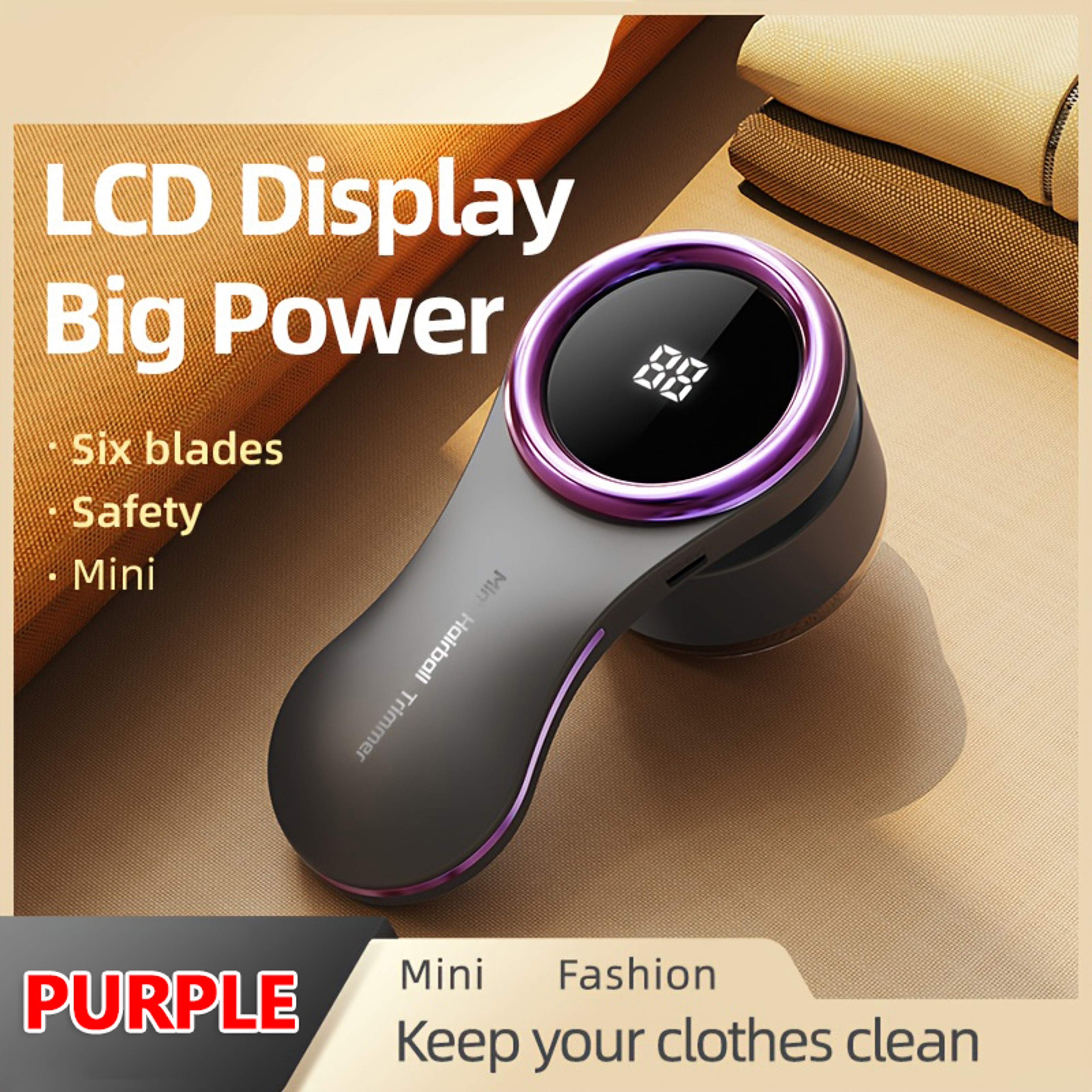 Electric Lint Remover with LCD Display and USB Rechargeable Fabric Shaver – view 9