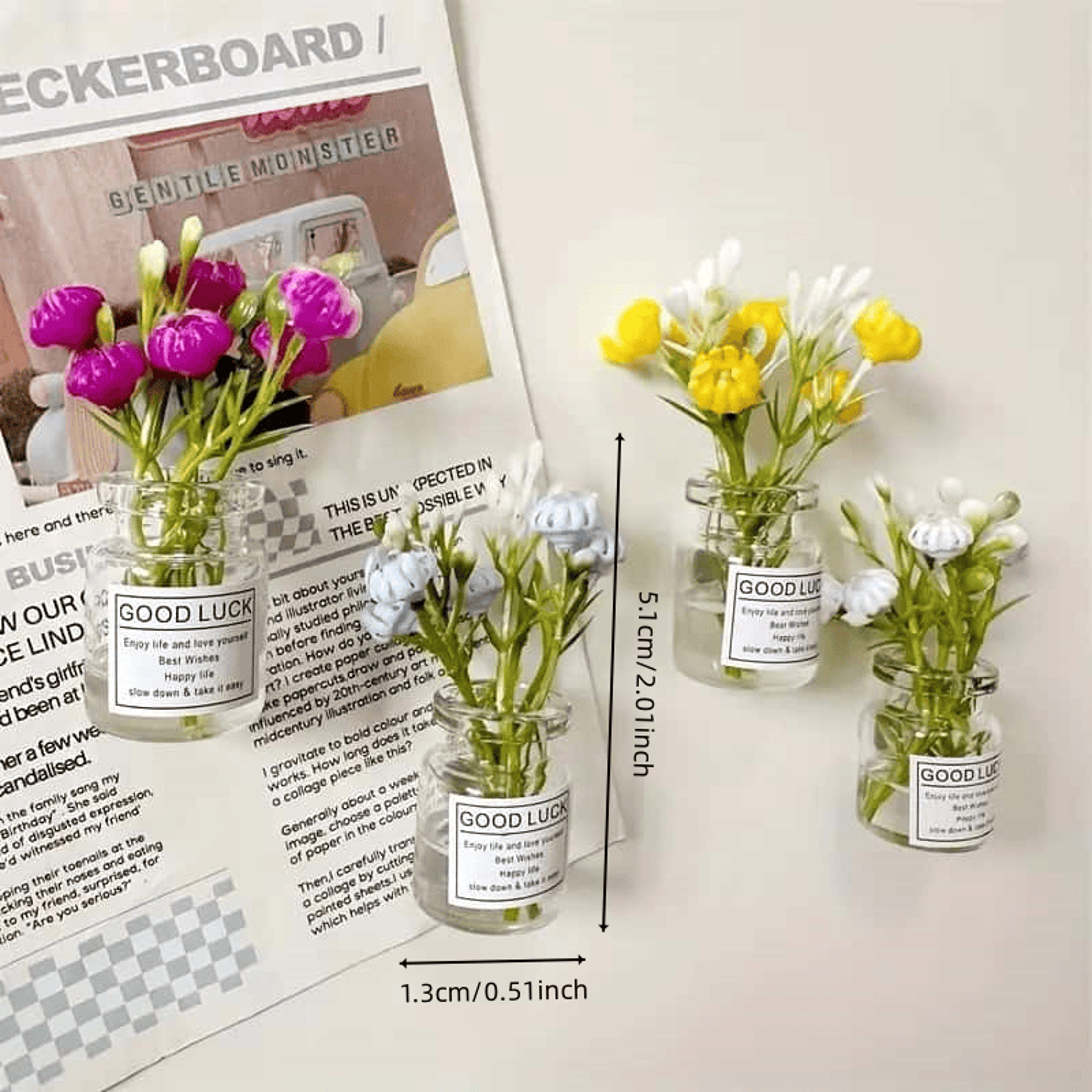 Eight Piece Mini Vase Refrigerator Magnets Decorative Fridge Magnet Set – view 3