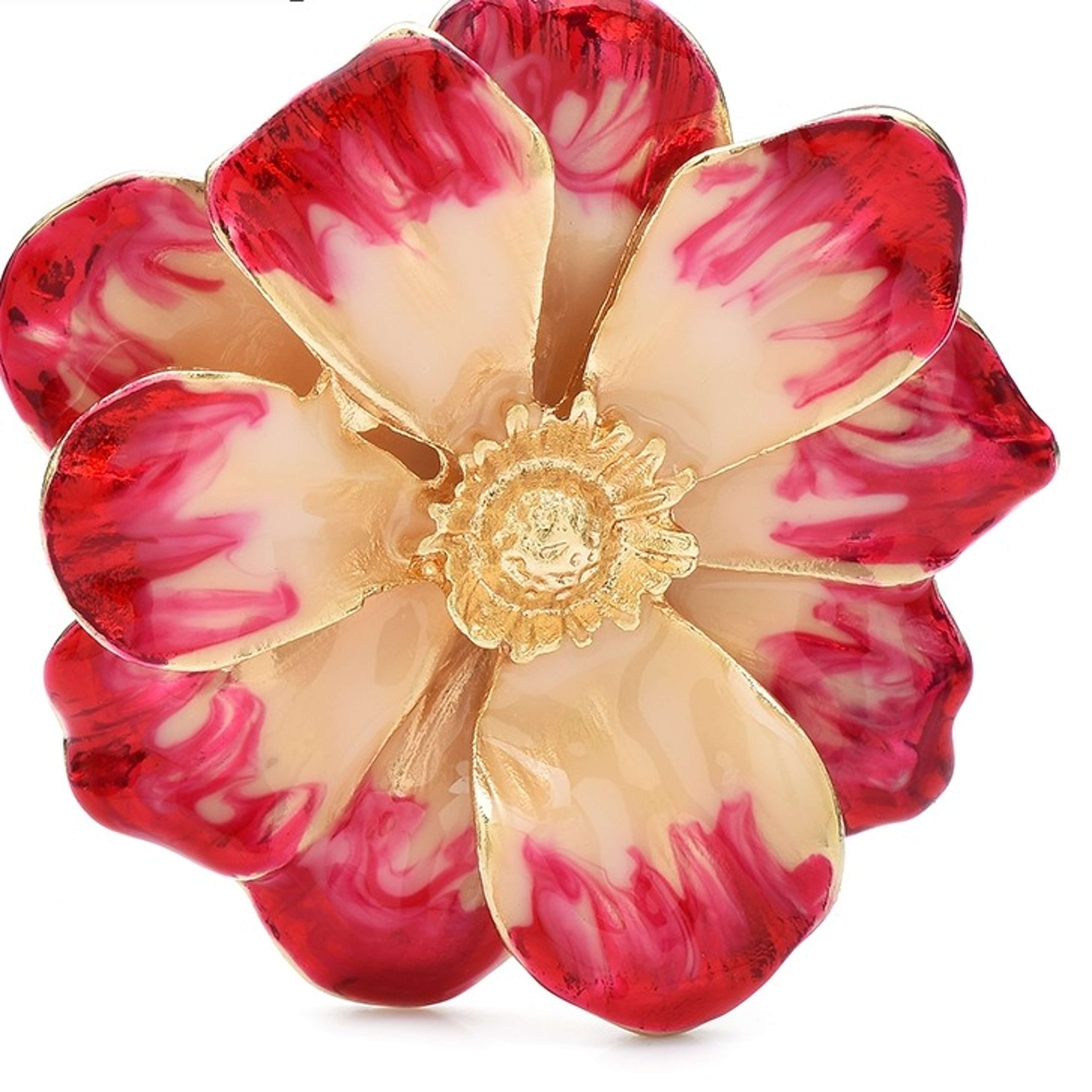 Wulibaby Beautiful Enamel Flower Brooches For Women Unisex 3color Plants Party Office Brooch Pins