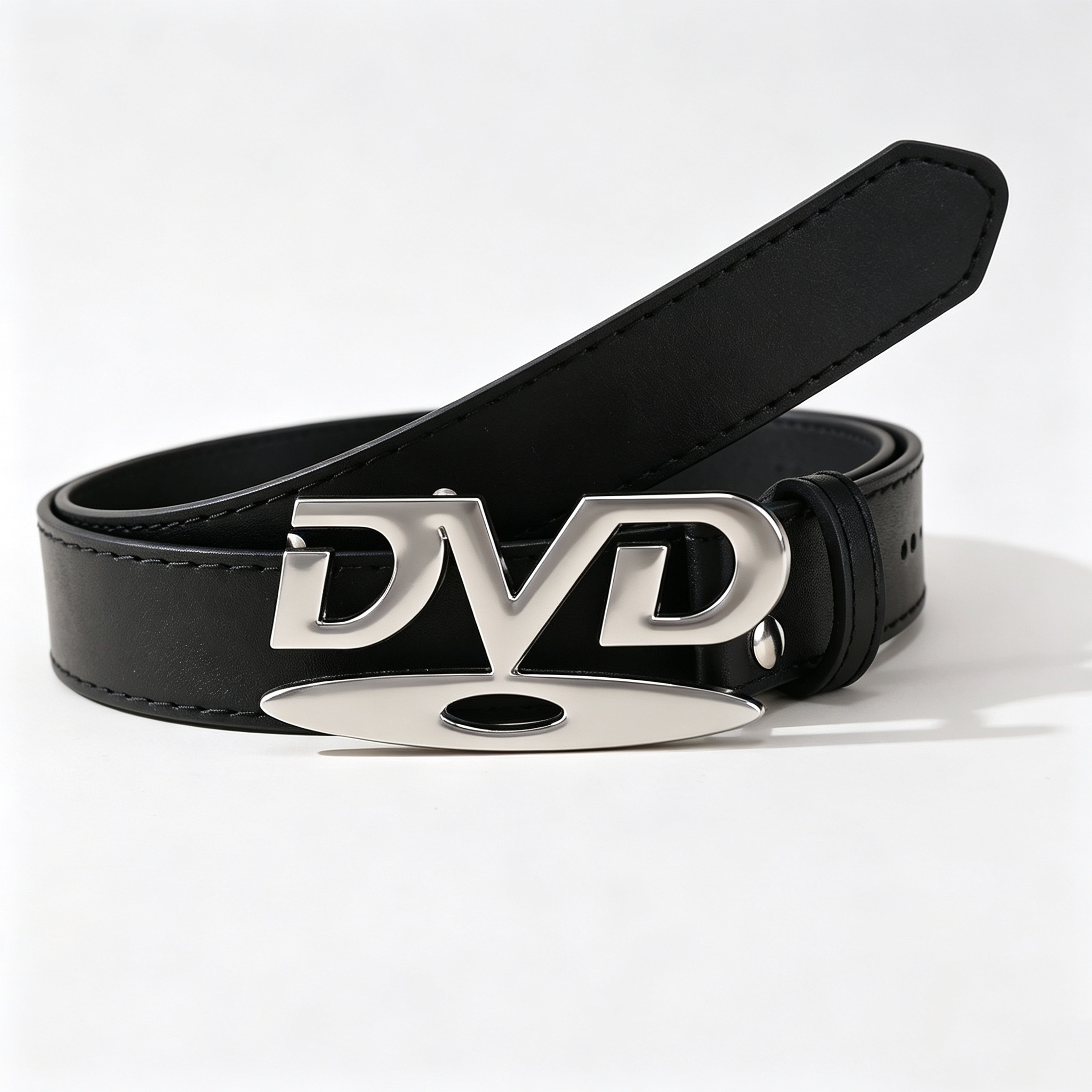 Metal Belt with DVD Buckle and Letter Pattern – view 5