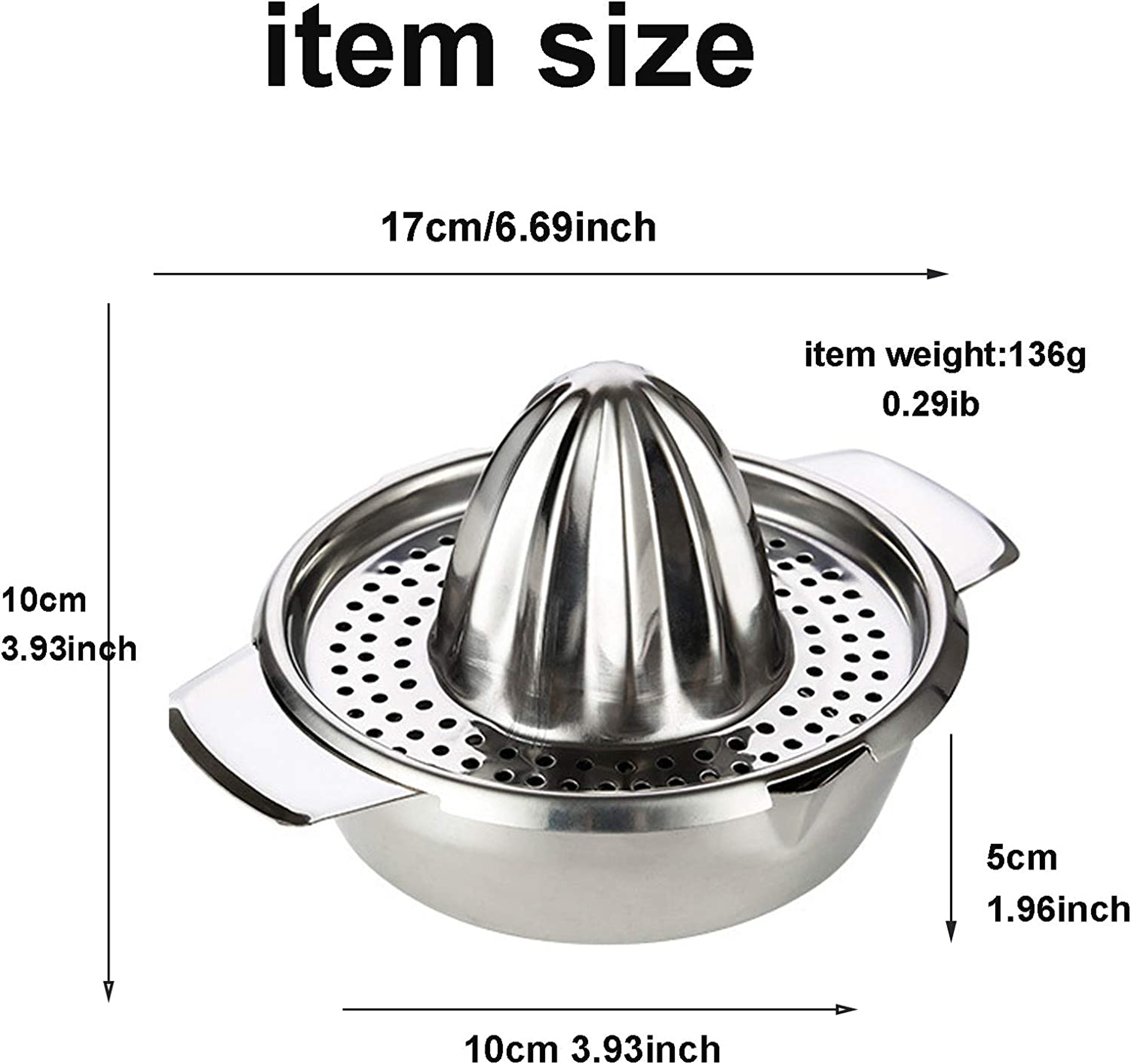 Stainless Steel Manual Citrus Squeezer and Fruit Reamer – view 2