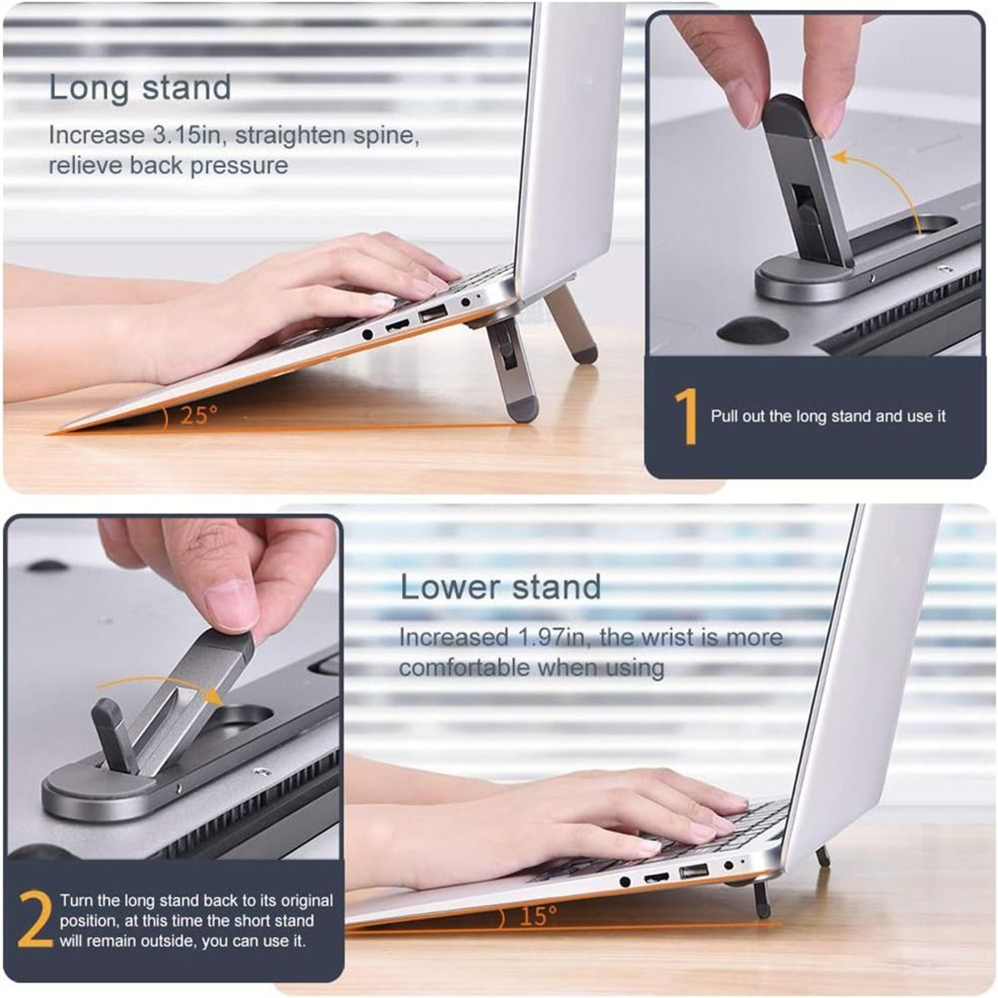 Invisible Folding Laptop Riser Stand Universal Plastic Laptop Legs – view 5